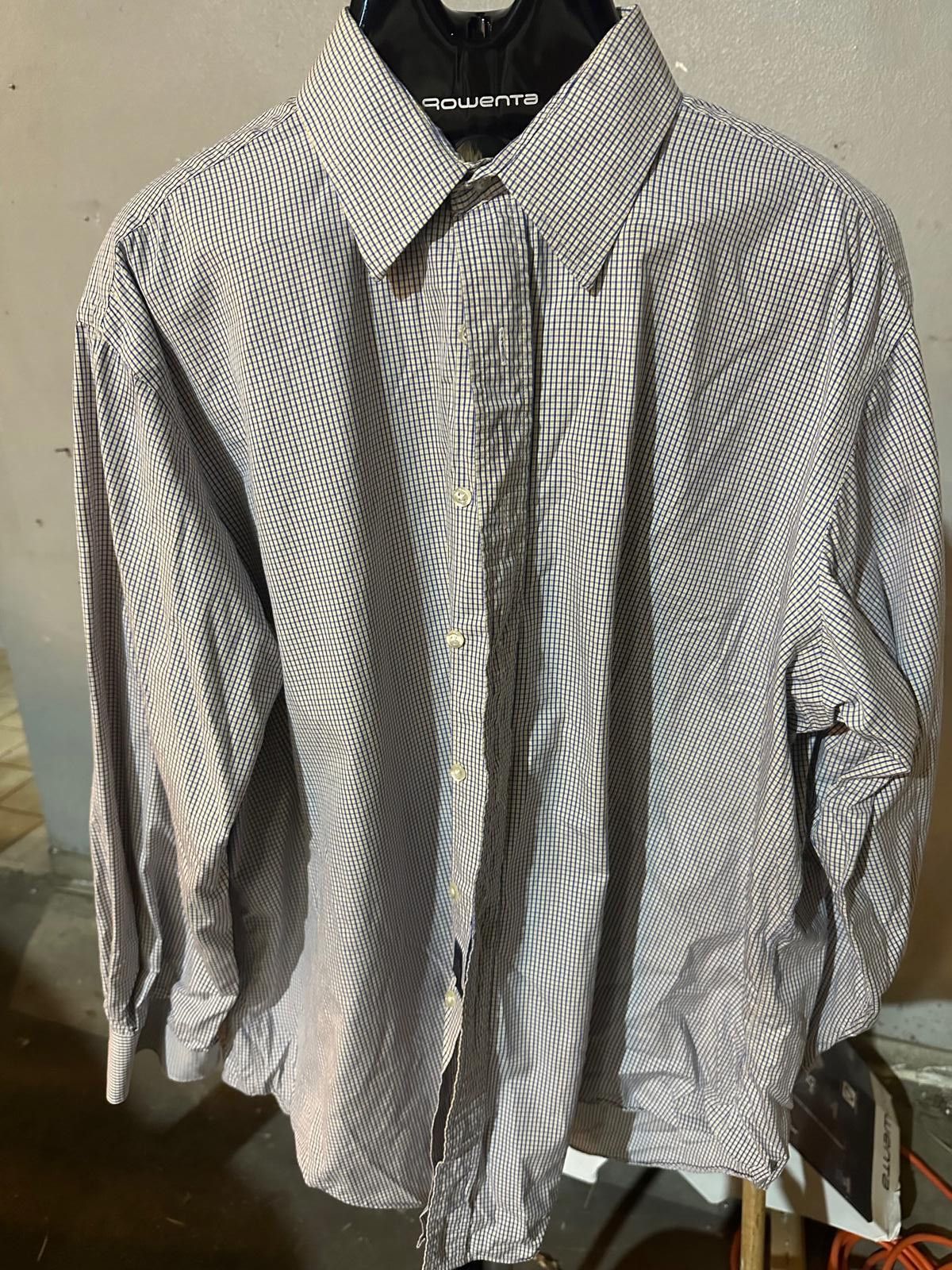 Burberry Vintage Burberrys of London Men’s Dress Shirt Blue Check Size US XL / EU 56 / 4 - 1 Thumbnail