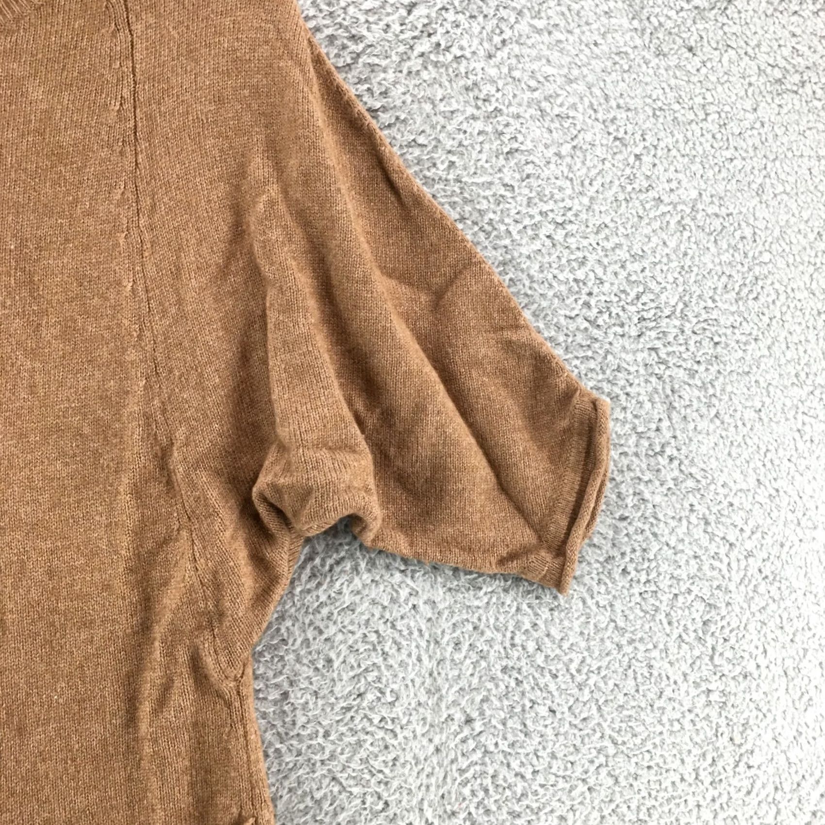 Bcbgmaxazria BCBGMAXAZRIA Pullover Sweater Womens S Brown Wool Blend Boat Neck Front Pockets Size S / US 4 / IT 40 - 3 Thumbnail