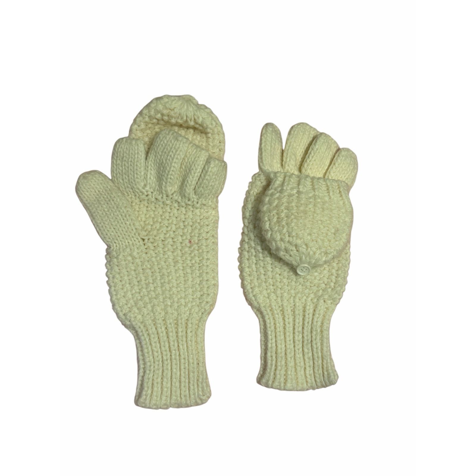Other Women's White Solid Fuzzy Hand Knit Bird Mitten Gloves Size ONE SIZE - 7 Thumbnail
