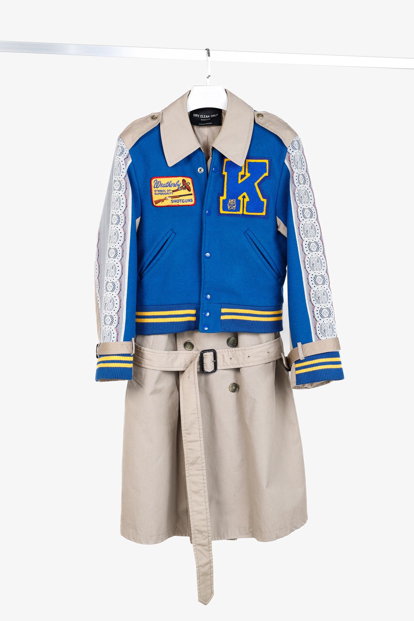 Designer Dry Clean Only Varsity Trench Coat Size L / US 10 / IT 46 - 1 Thumbnail