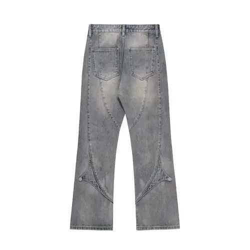 Jean High street trend stitching washed wide-leg jeans Size US 32 / EU 48 - 2 Thumbnail