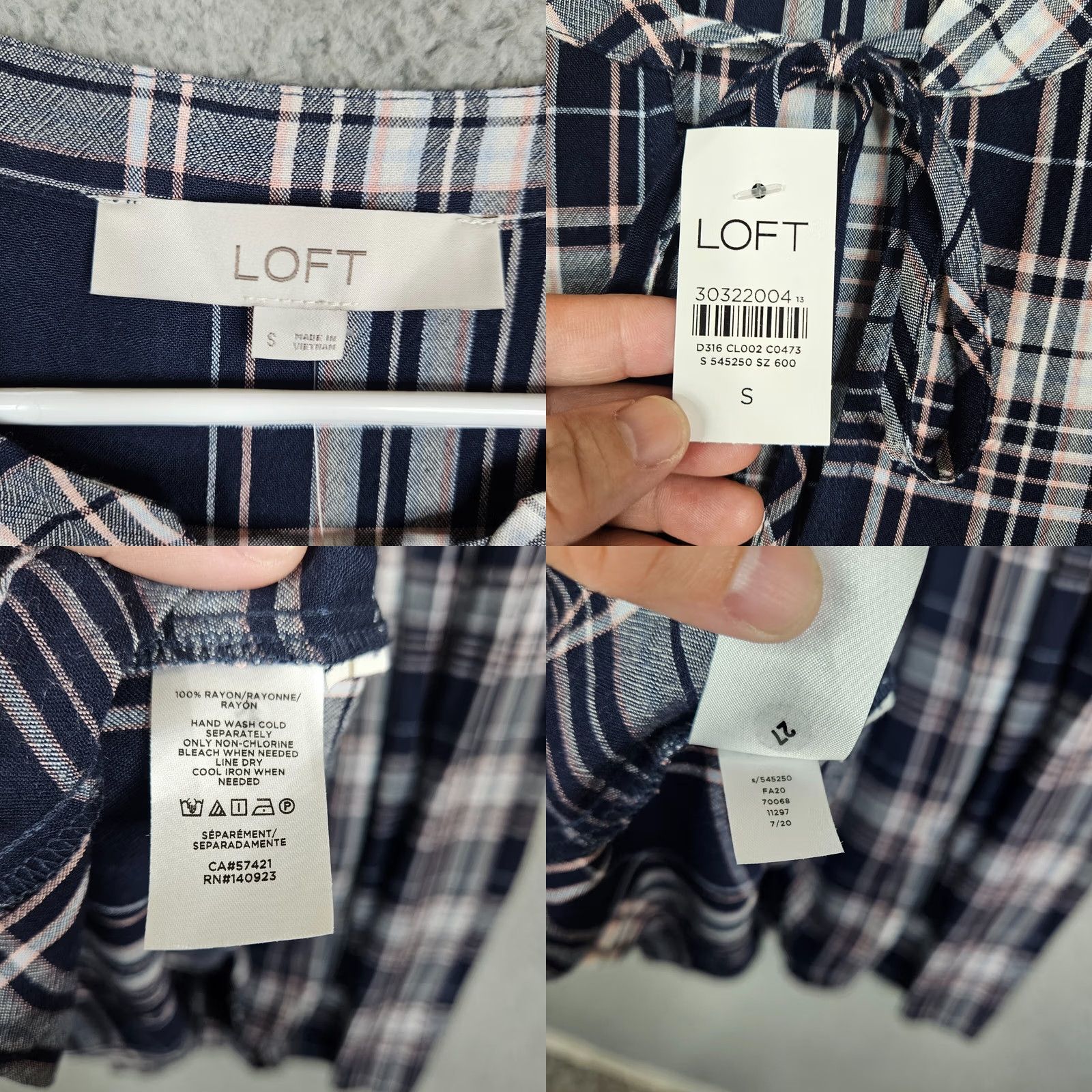 Loft VINTAGE Loft LOFT Plaid Ruffle Long Sleeve Swing Dress Sz S NEW Size S / US 4 / IT 40 - 8 Thumbnail