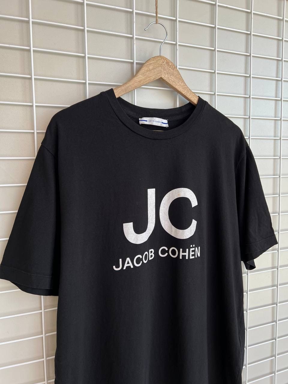 Jacob Cohen Big Logo Black T-Shirt Mens Size L Short Sleeve
