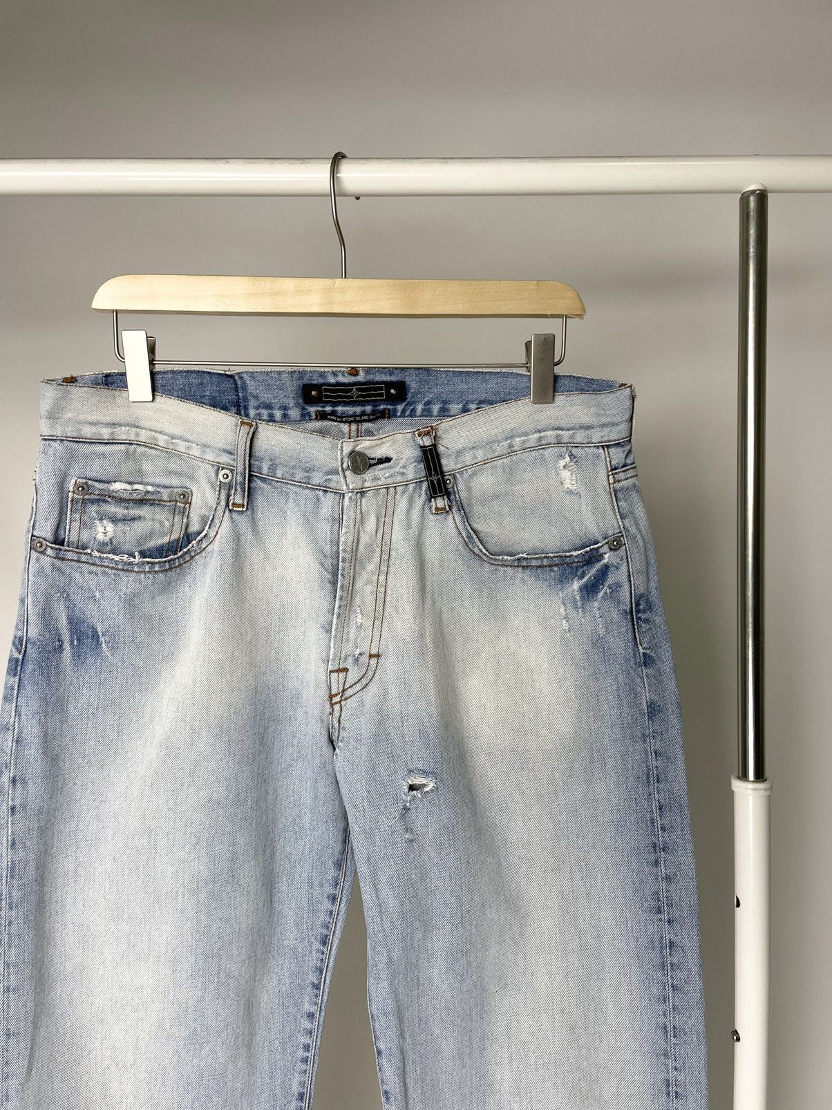 Stone Island Stone Island Denim Vintage Distressed Faded Blue Jeans Pants Size US 34 / EU 50 - 11 Thumbnail