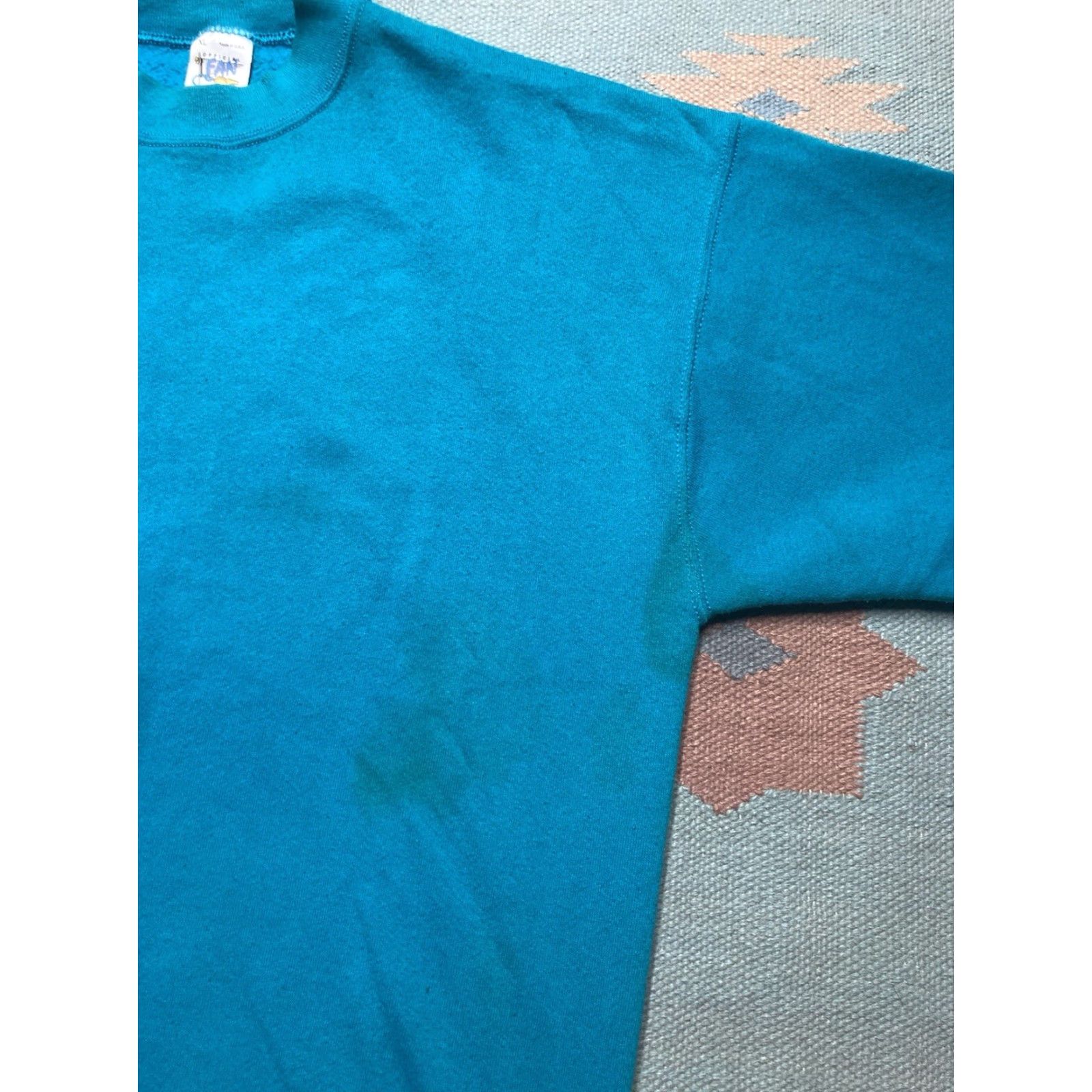 Vintage VINTAGE 90s crewneck sweatshirt blank plain teal blue pullover adult XL Sweatshirt Men XL Blue 90s Pullover Mens Size US XL / EU 56 / 4 - 2 Thumbnail