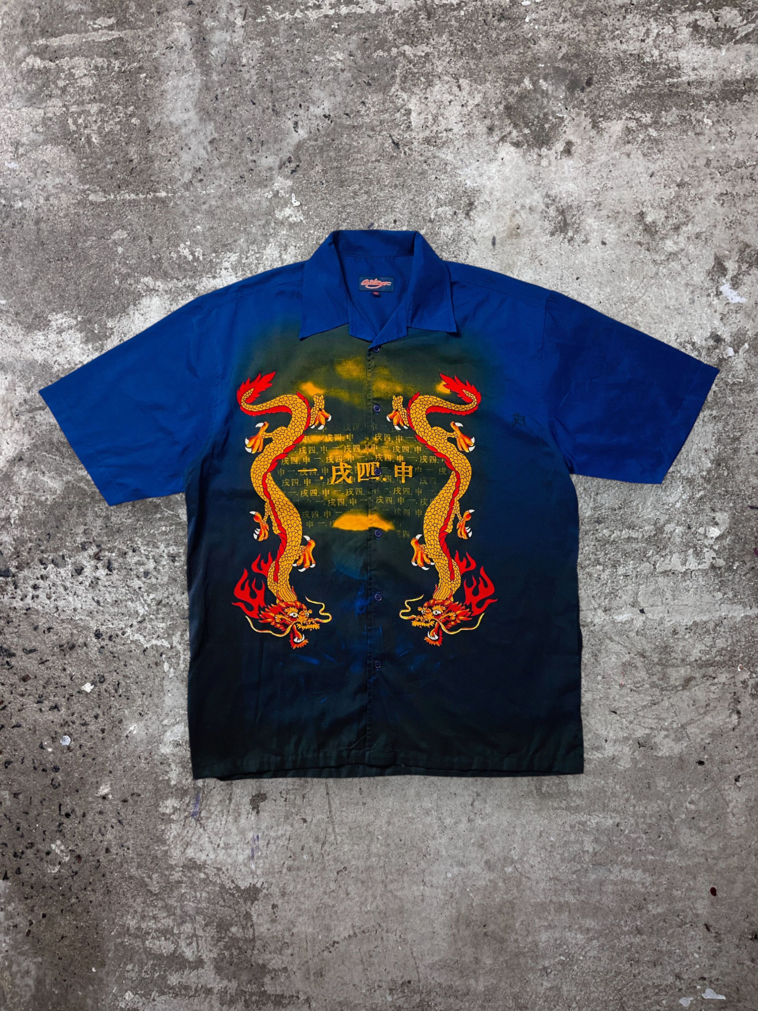 Japanese Brand 1990s RARE JAPANESE DRAGON SHIRT - № 288 Size US XL / EU 56 / 4 - 1 Thumbnail