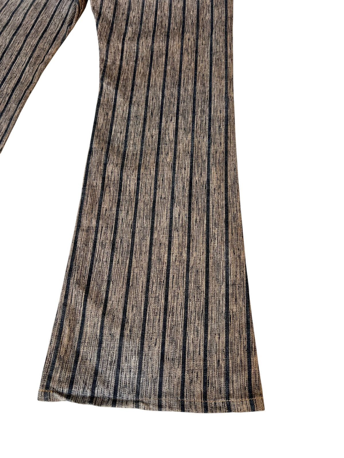 Schlussel Vintage BLUE WAY Japan Faded Striped Denim Flare Jeans Size US 32 / EU 48 - 19 Thumbnail