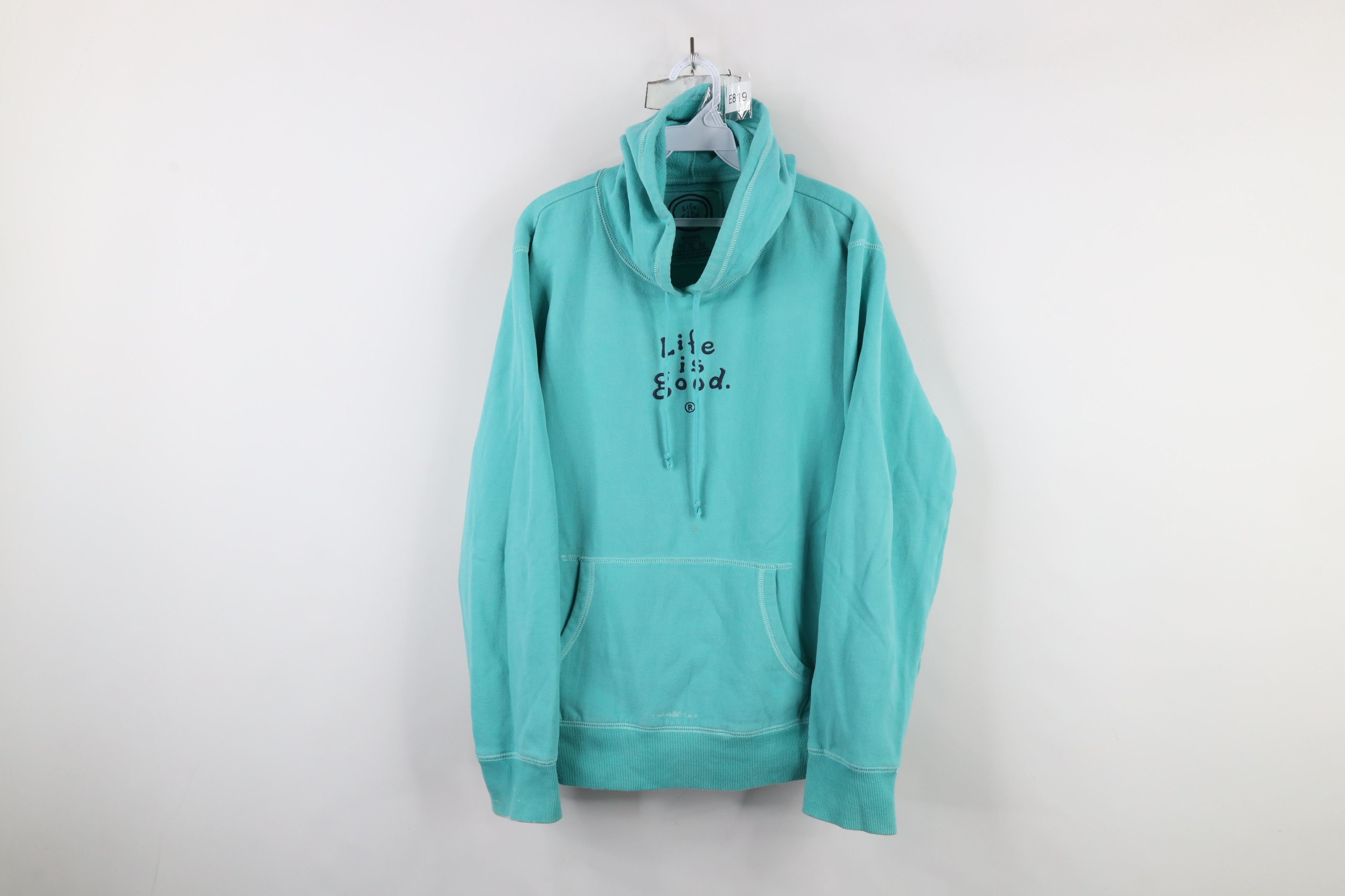 Life is Good × Vintage Life Is Good Distressed Spell Out Hoodie Sweatshirt Blue Size XL / US 12-14 / IT 48-50 - 1 Thumbnail