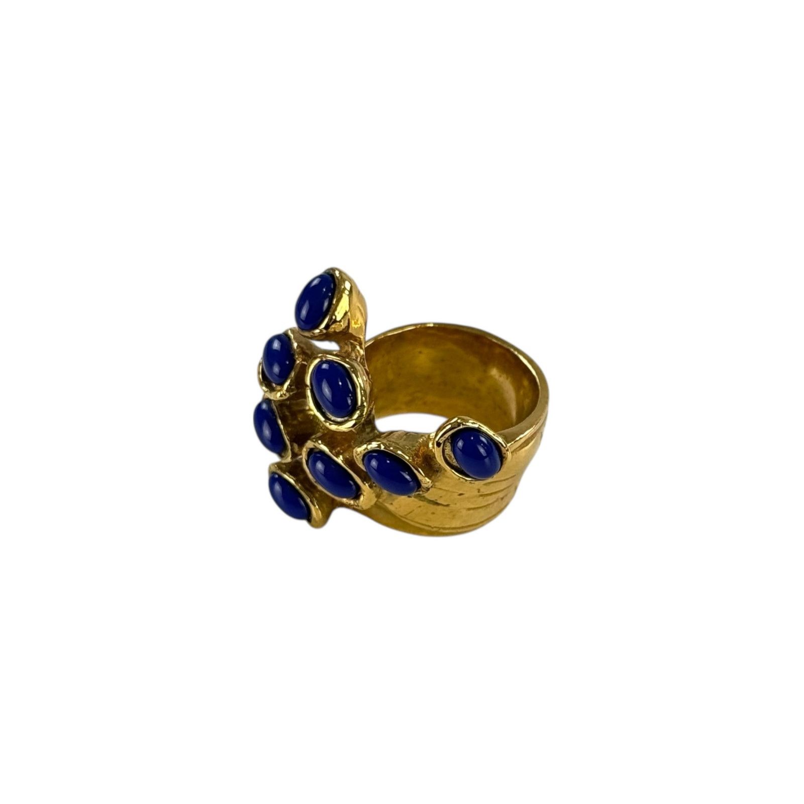 Yves Saint Laurent YSL Vintage Blue Stone Ring Size ONE SIZE - 1 Thumbnail