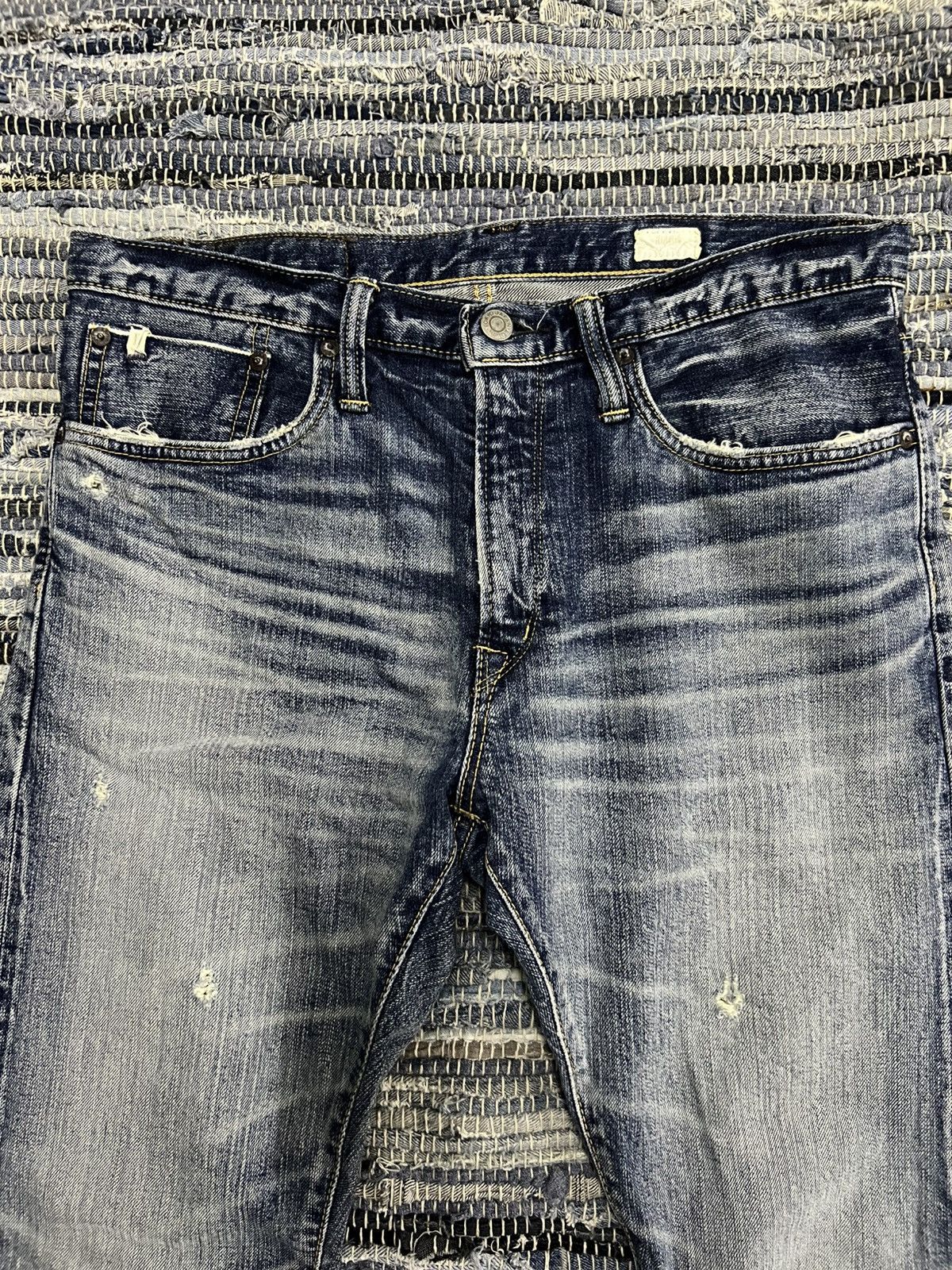 Edwin ED-80 Nihon Men Selvage 13.5oz Organic Mud Wash Dirty Denim Size US 32 / EU 48 - 3 Thumbnail