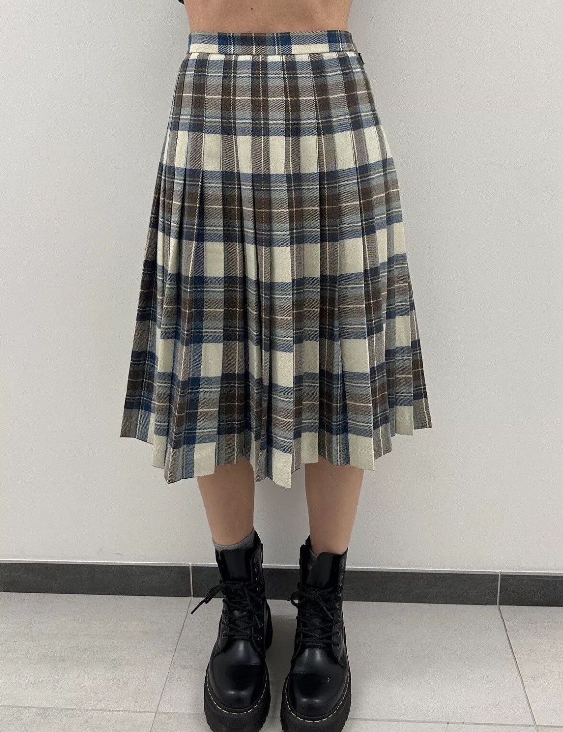 Vintage Vintage Rally Klad Wool Scotland Midi Tartan Skirt Plaid Size 24" / US 00 / IT 34 - 3 Thumbnail