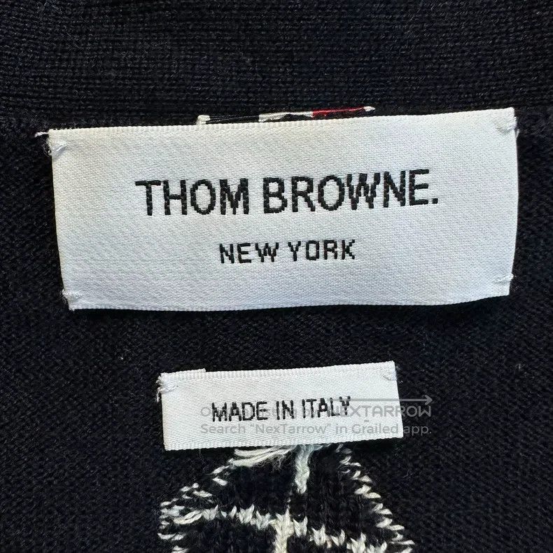 Thom Browne Thom Browne Patterned Wool Cardigan Size US L / EU 52-54 / 3 - 4 Thumbnail
