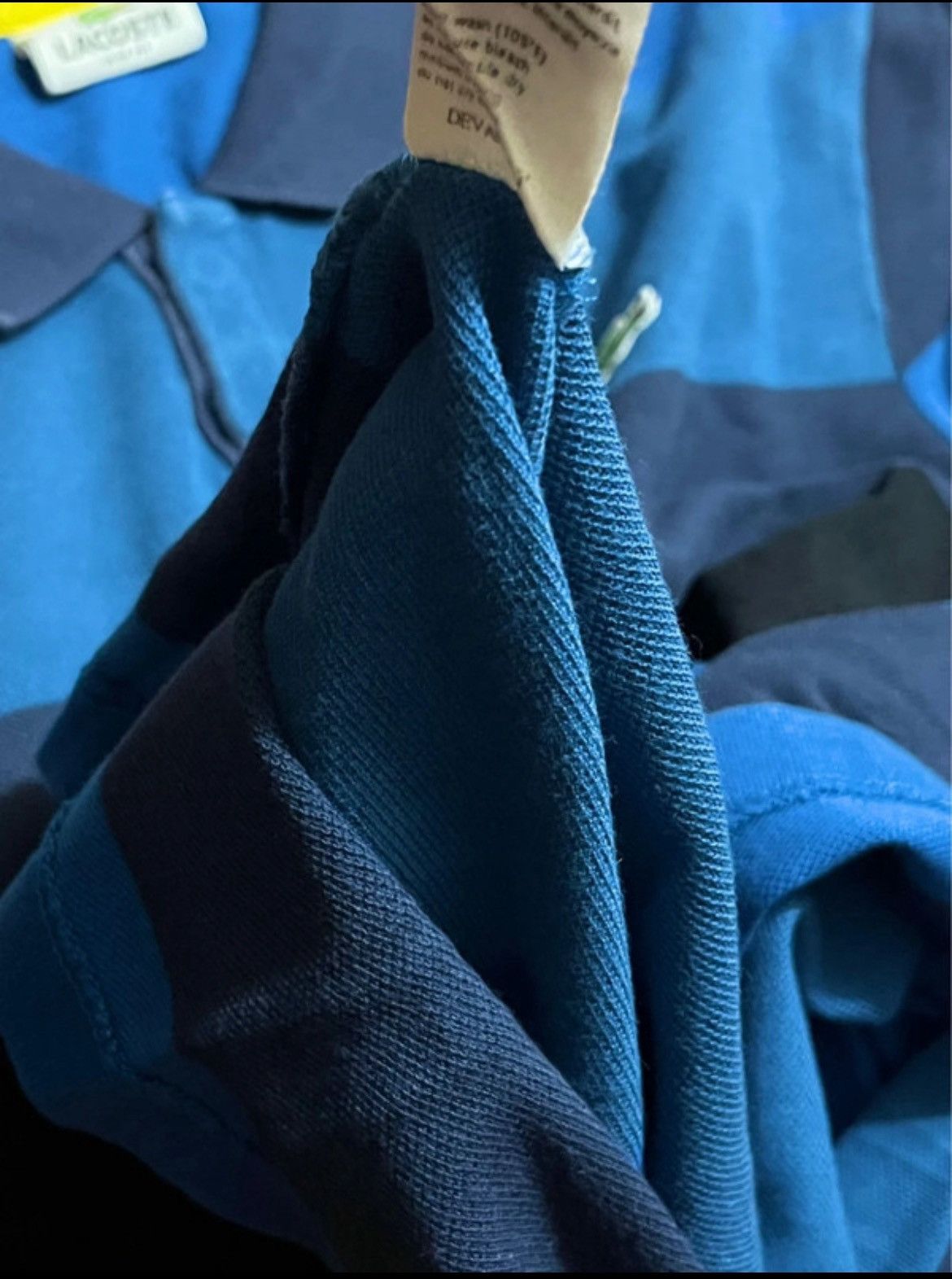 Lacoste Vintage 2000s Lacoste long-sleeved polo shirt blue stripes Size US M / EU 48-50 / 2 - 8 Thumbnail