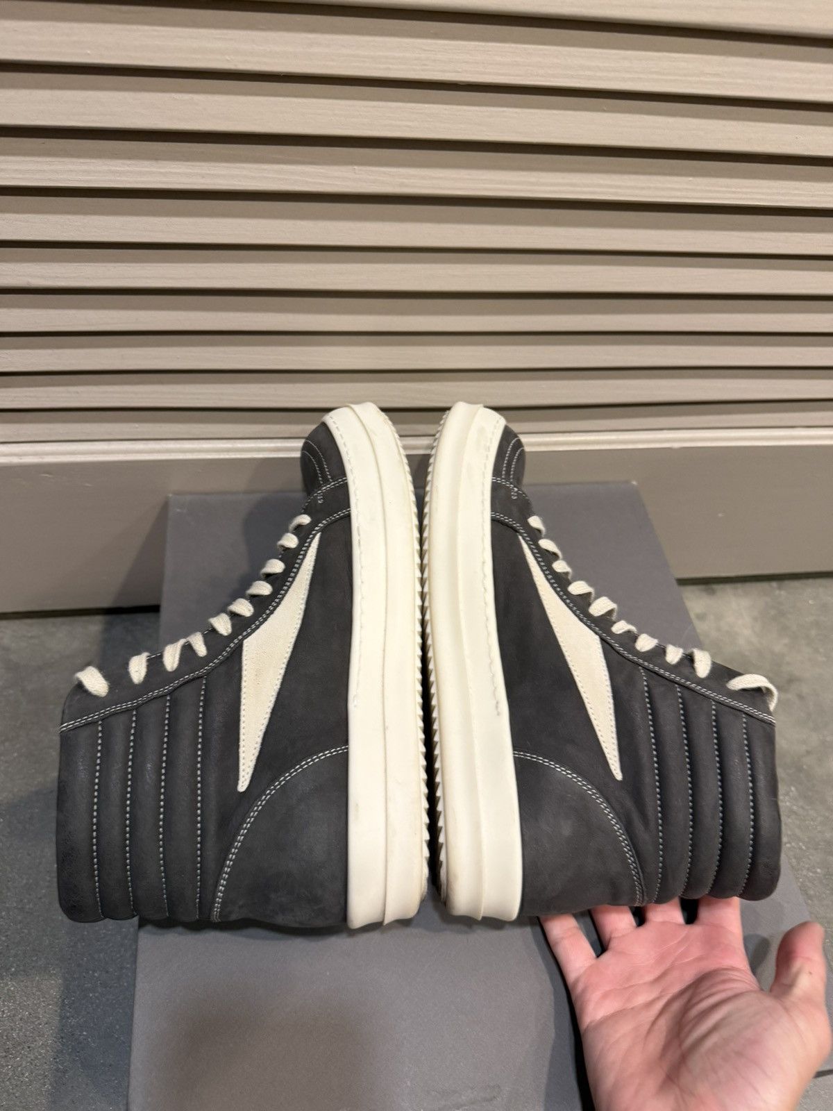 Rick Owens FW25 Nubuck Leather Vintage High Sneakers 42 Size US 10 / EU 43 - 6 Thumbnail