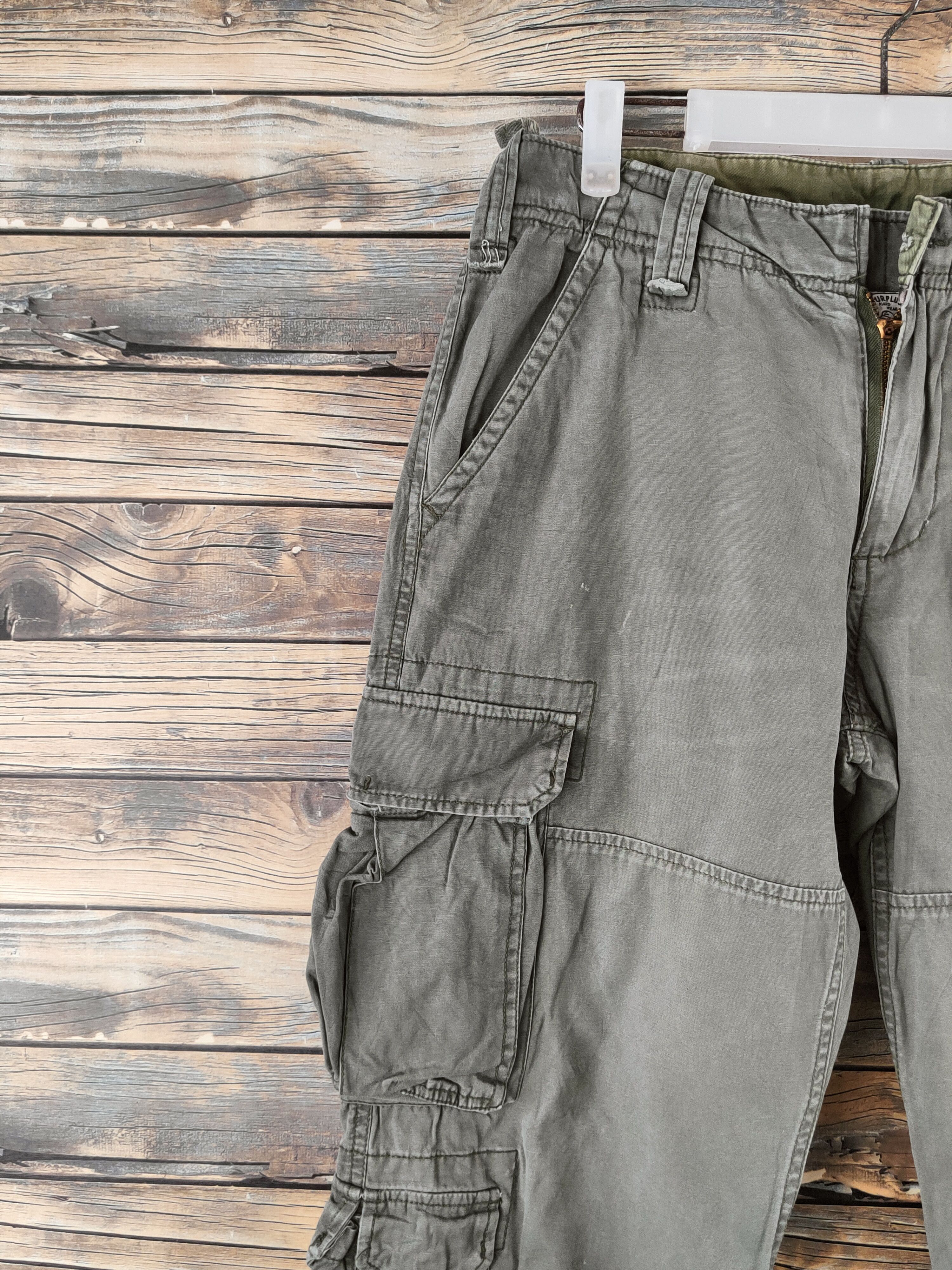Surplus Research DL Surplus Green Multipocket Cargo Pants #46-954 Size US 31 - 3 Thumbnail