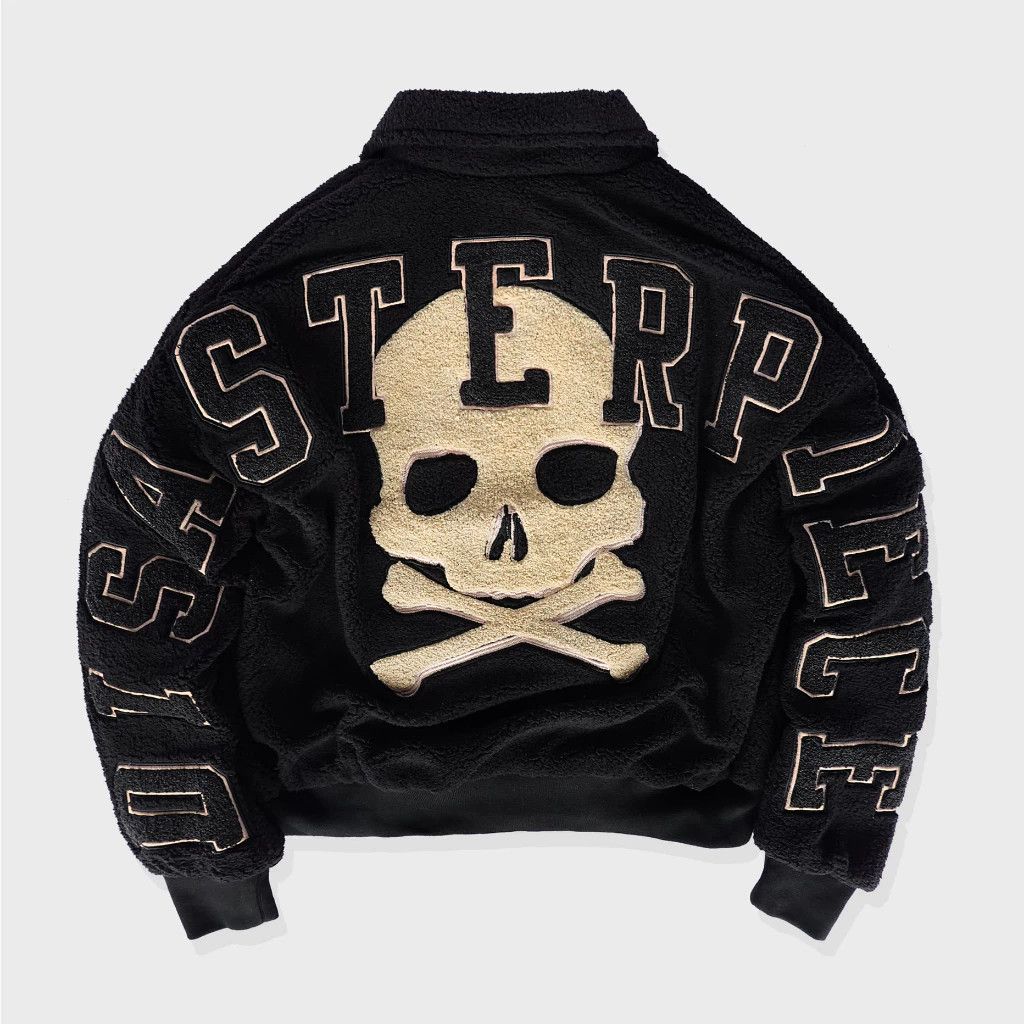 image of Bomber Jacket x Varsity Jacket Sherpa Disasterpiece in Black, Men's (Size XL)