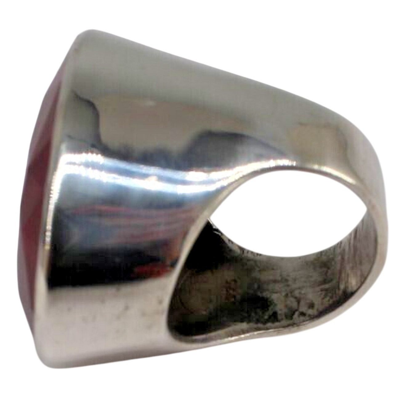 Other Chunky Red Ruby 925 Sterling Silver Ring • Brutalist •Size 7 Size ONE SIZE - 5 Thumbnail