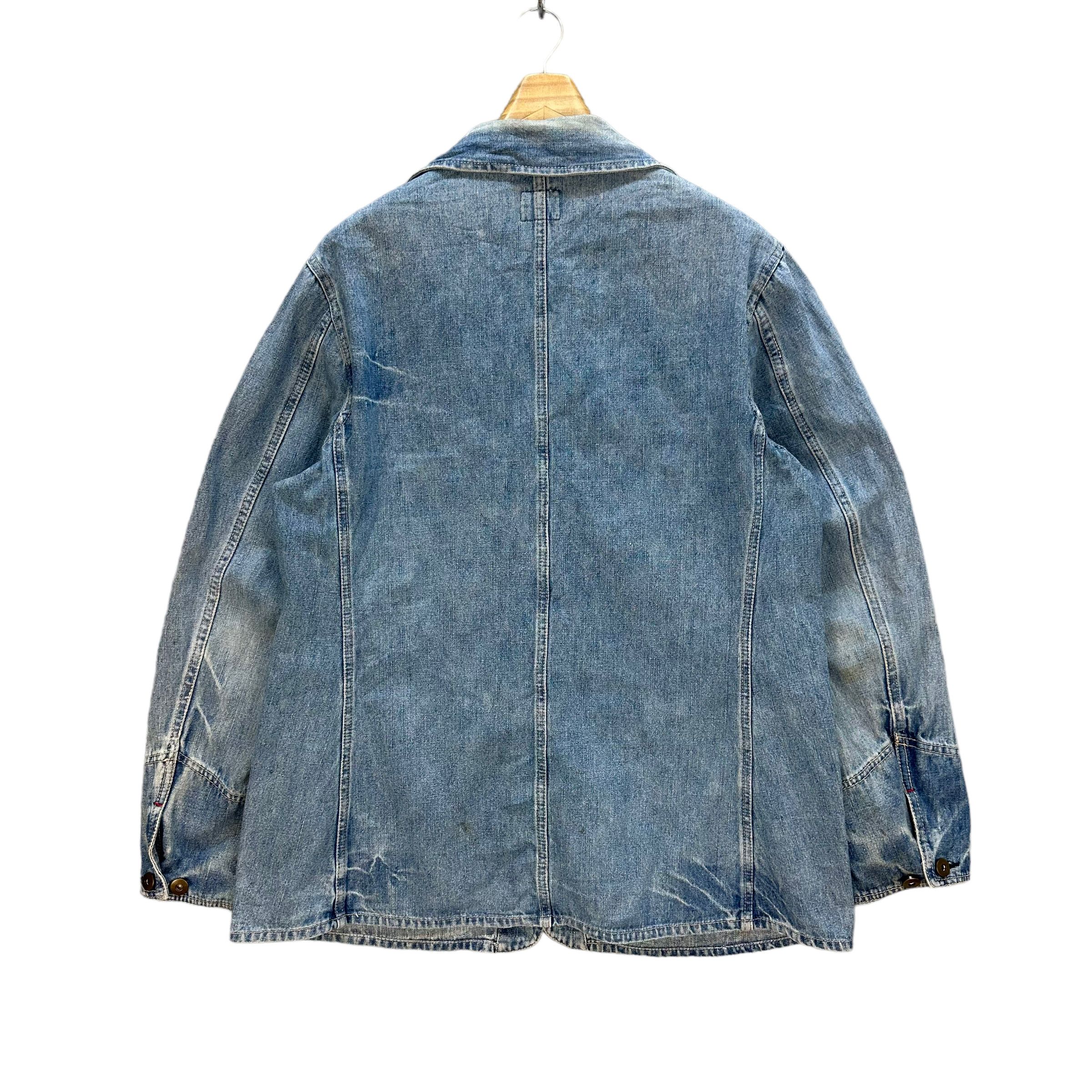 Japanese Brand US NAVAL WASHED DENIM CHORE JACKET #7985-195 Size US L / EU 52-54 / 3 - 12 Thumbnail