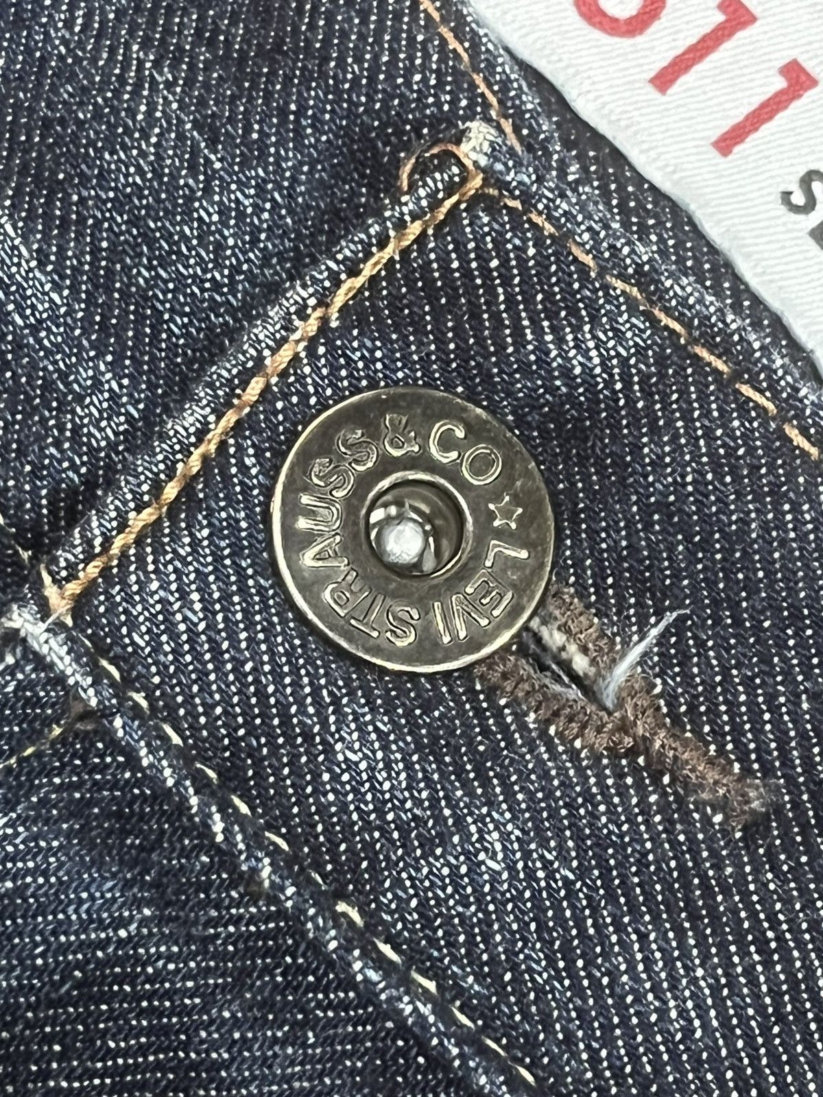 Levi's Vintage Levi’s 511 Slim Fit Blue Whisker Washed Rip Jeans Size US 31 - 5 Thumbnail
