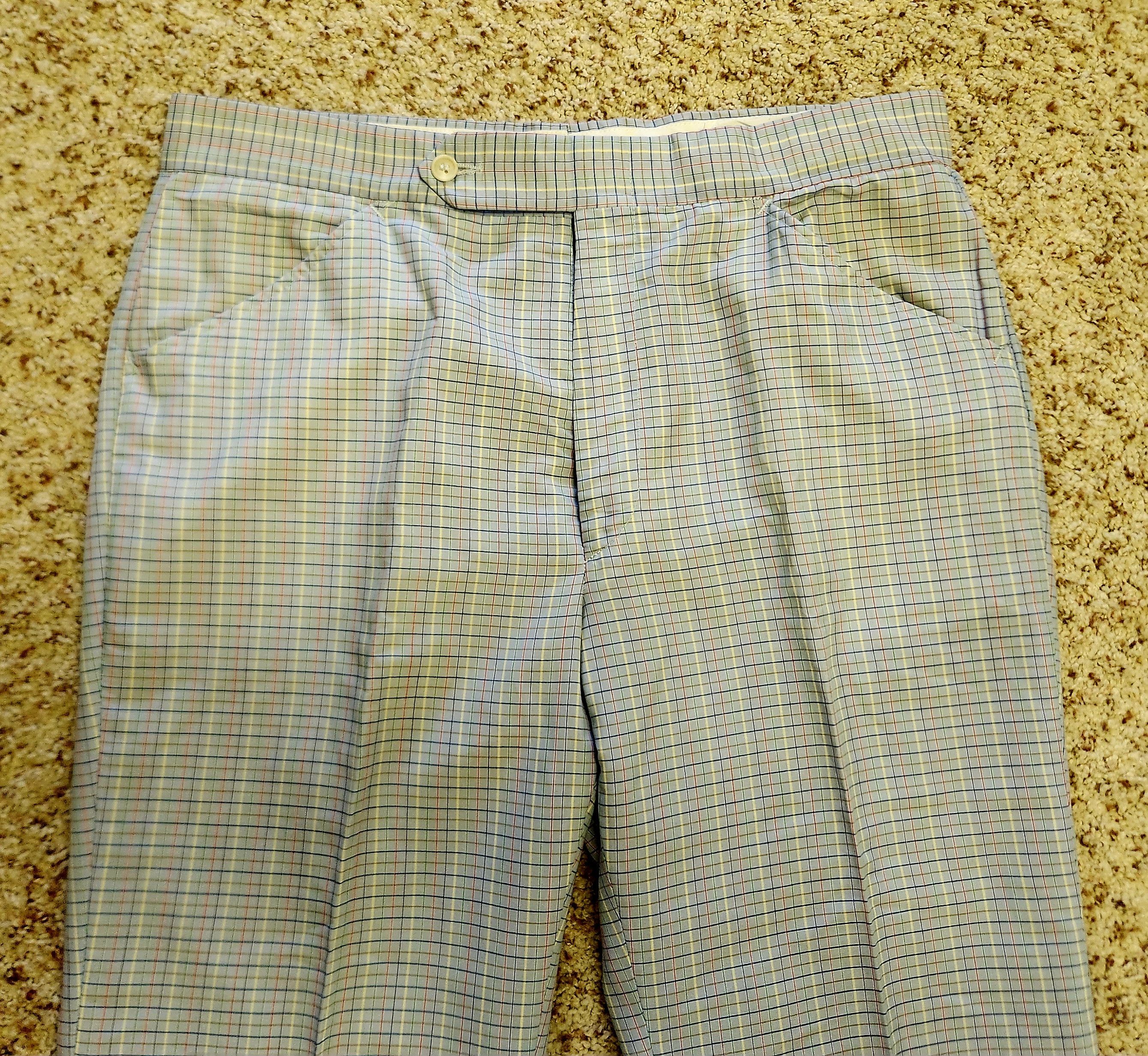 Other men's 1970s pants 35 blue check vintage trousers Size US 35 - 1 Thumbnail