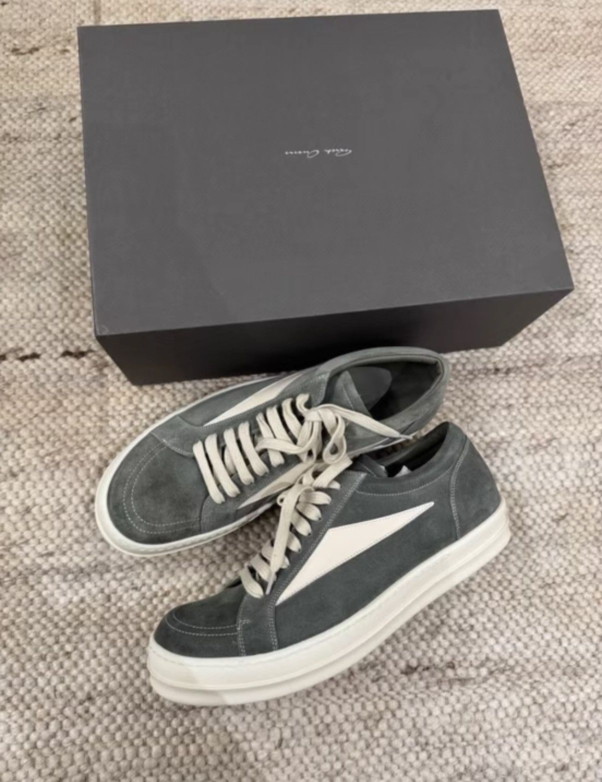 Rick Owens Rick Owens DRKSHDW green canvas low-top Size US 7 / IT 37 - 7 Thumbnail