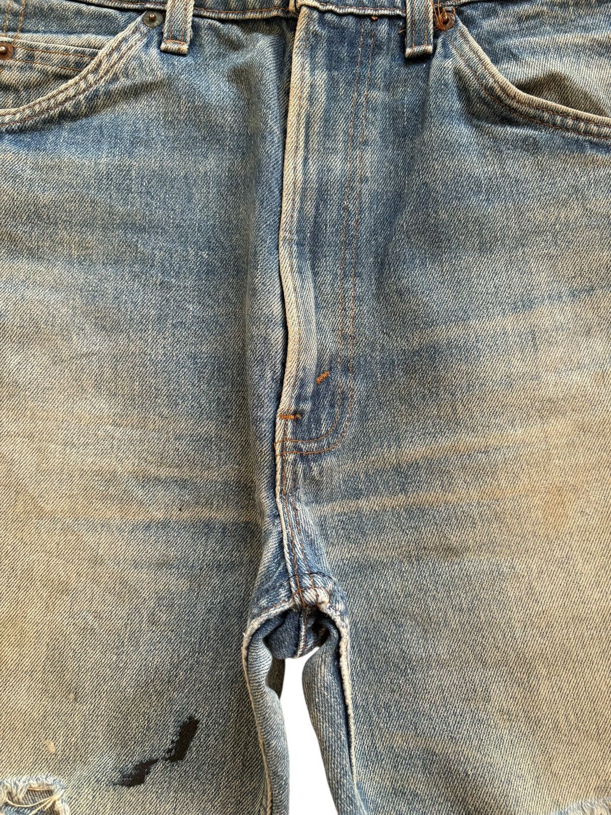 Levi's Vintage 70s Levis 607 Orange Tab Mud Wash Loose Short Jeans Size US 34 / EU 50 - 7 Thumbnail