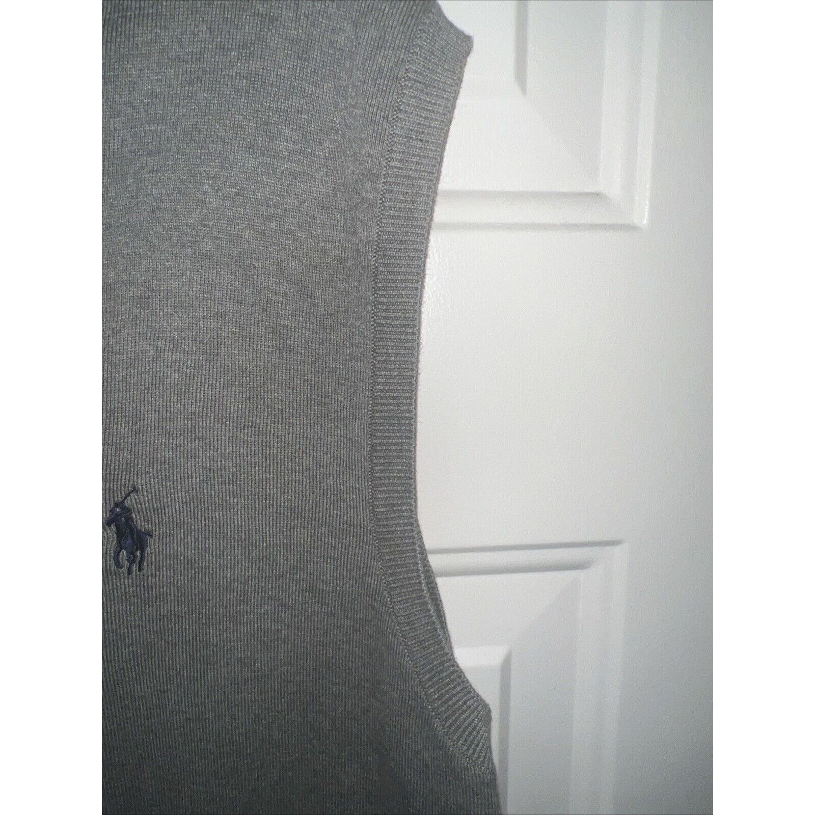 Ralph Lauren Polo Ralph Lauren Men’s Sweater Vest Large Gray Cotton Navy Size US L / EU 52-54 / 3 - 4 Thumbnail
