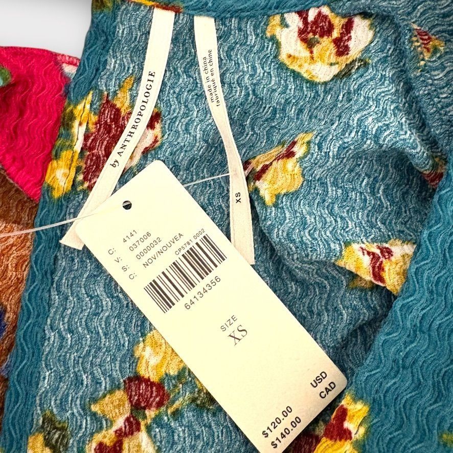 Anthropologie NWT Anthropologie Ruffled Sleep Mini Dress XS Floral Multi T Size XS / US 0-2 / IT 36-38 - 7 Thumbnail
