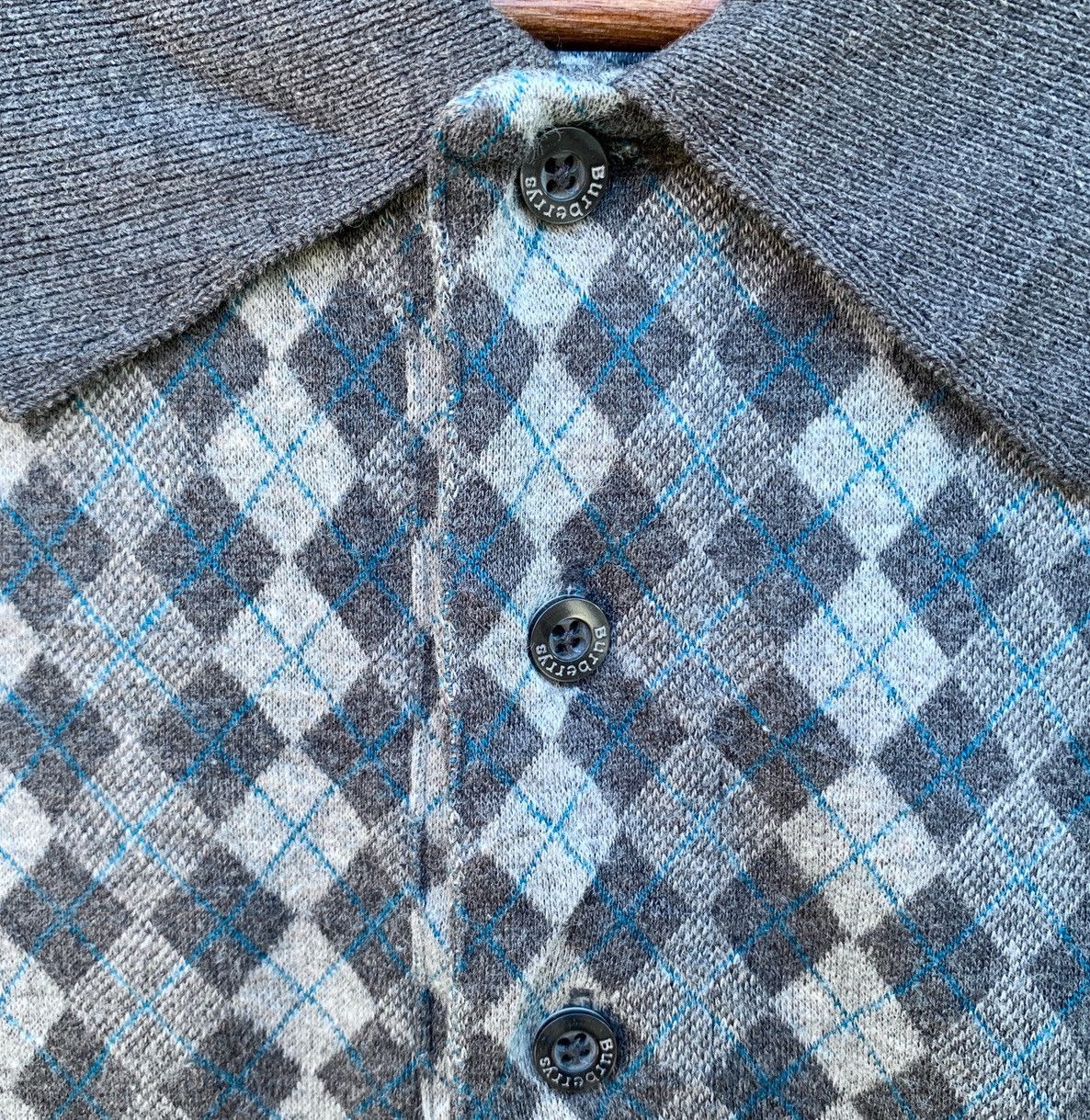 Burberry VINTAGE 90s BURBERRYS USA ARGYLE KNIT POLO SHIRT Size US M / EU 48-50 / 2 - 6 Thumbnail