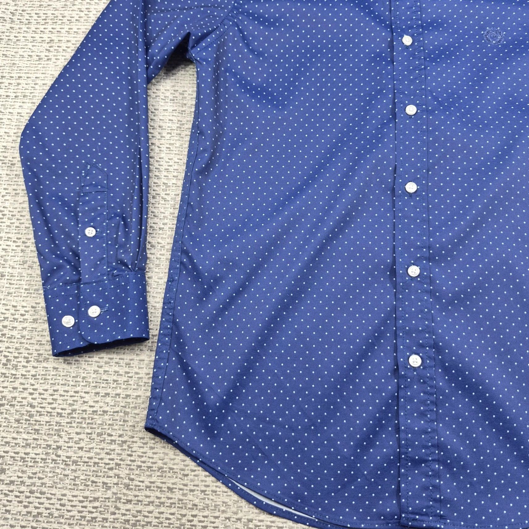 Ralph Lauren Lauren Ralph Lauren Shirt Womens 14 Blue Polka Dot Button Up Stretch Long Sleeve Size XL / US 12-14 / IT 48-50 - 3 Thumbnail