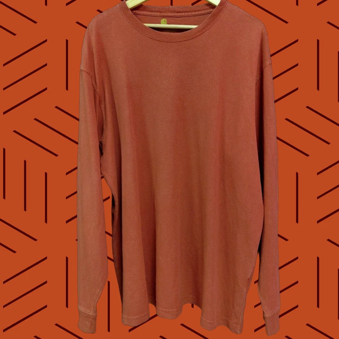 Carhartt Carhartt Long Sleeve T-Shirt Rust Solid Knit Men Size XL Size US XL / EU 56 / 4 - 1 Thumbnail