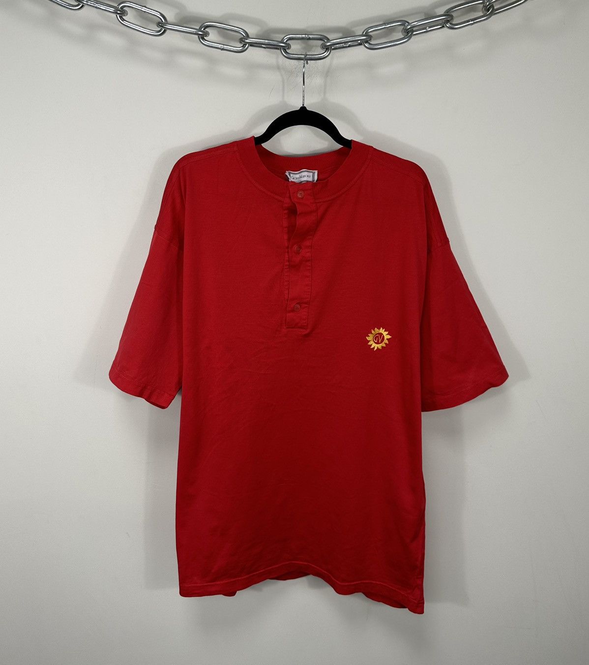 Versace Vintage Gianni Versace Buttons Rare Logo Luxury Tee Size US XL / EU 56 / 4 - 1 Thumbnail