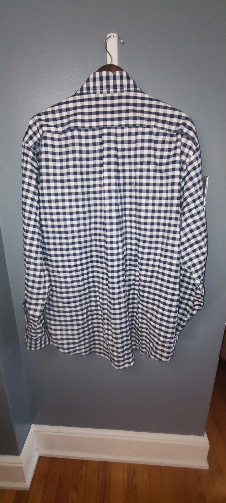 Brooks Brothers Brooks Brothers Men's Large L Blue Gingham Check Button Down Size 42R - 8 Thumbnail