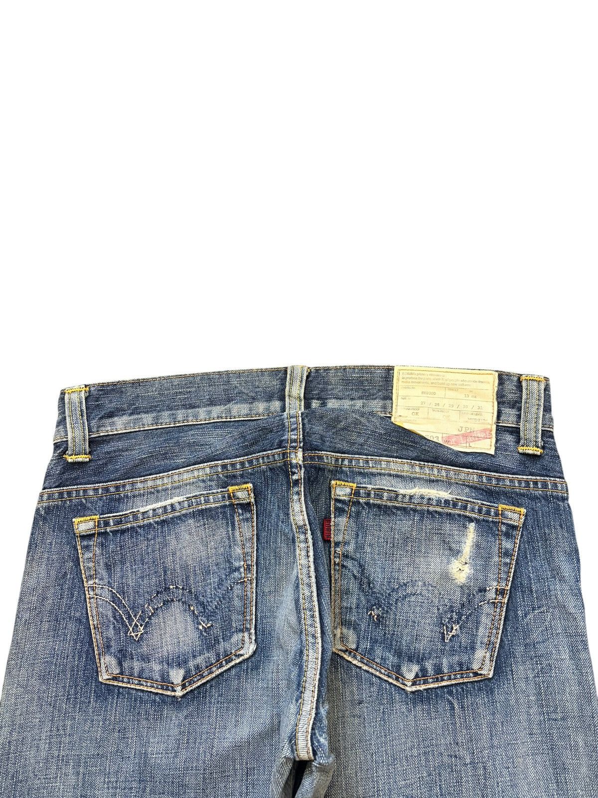 Edwin Vintage Edwin 503 Faded Wash Distress Flare Jeans Size 30" / US 8 / IT 44 - 4 Thumbnail