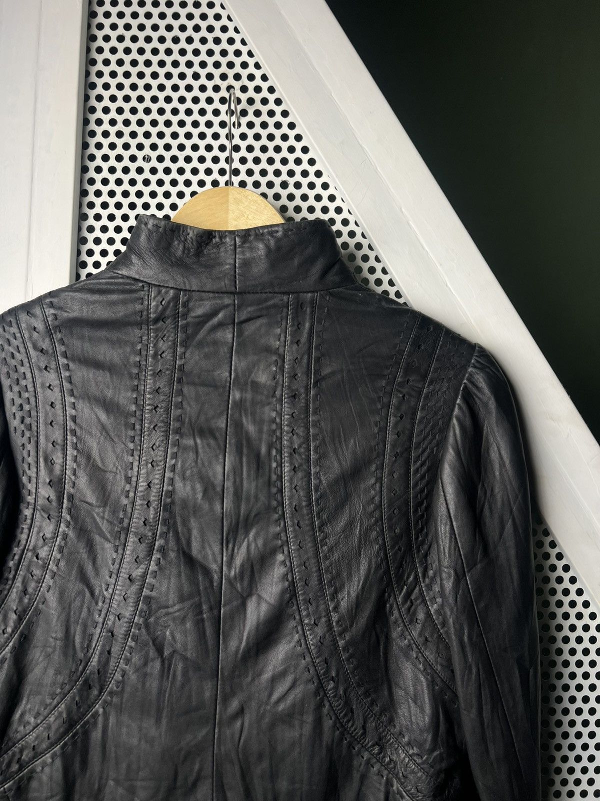 Just Cavalli Just Cavalli by Roberto Cavalli Stitched Leather Blazer Size M / US 6-8 / IT 42-44 - 4 Thumbnail