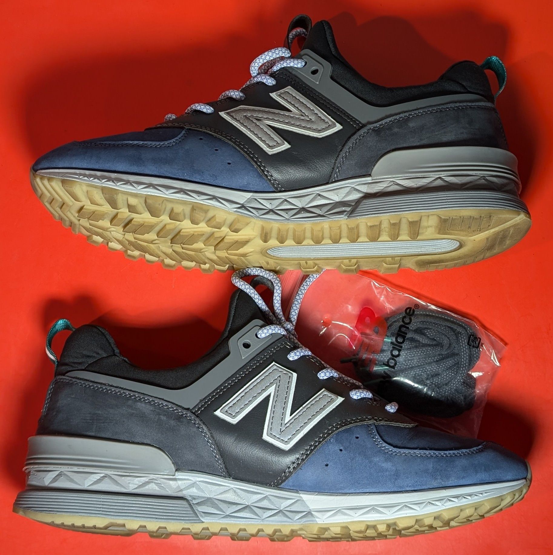 New Balance Size 9.5 - New Balance Mita Sneakers x 574 Black Blue Size US 9.5 / EU 42-43 - 3 Thumbnail