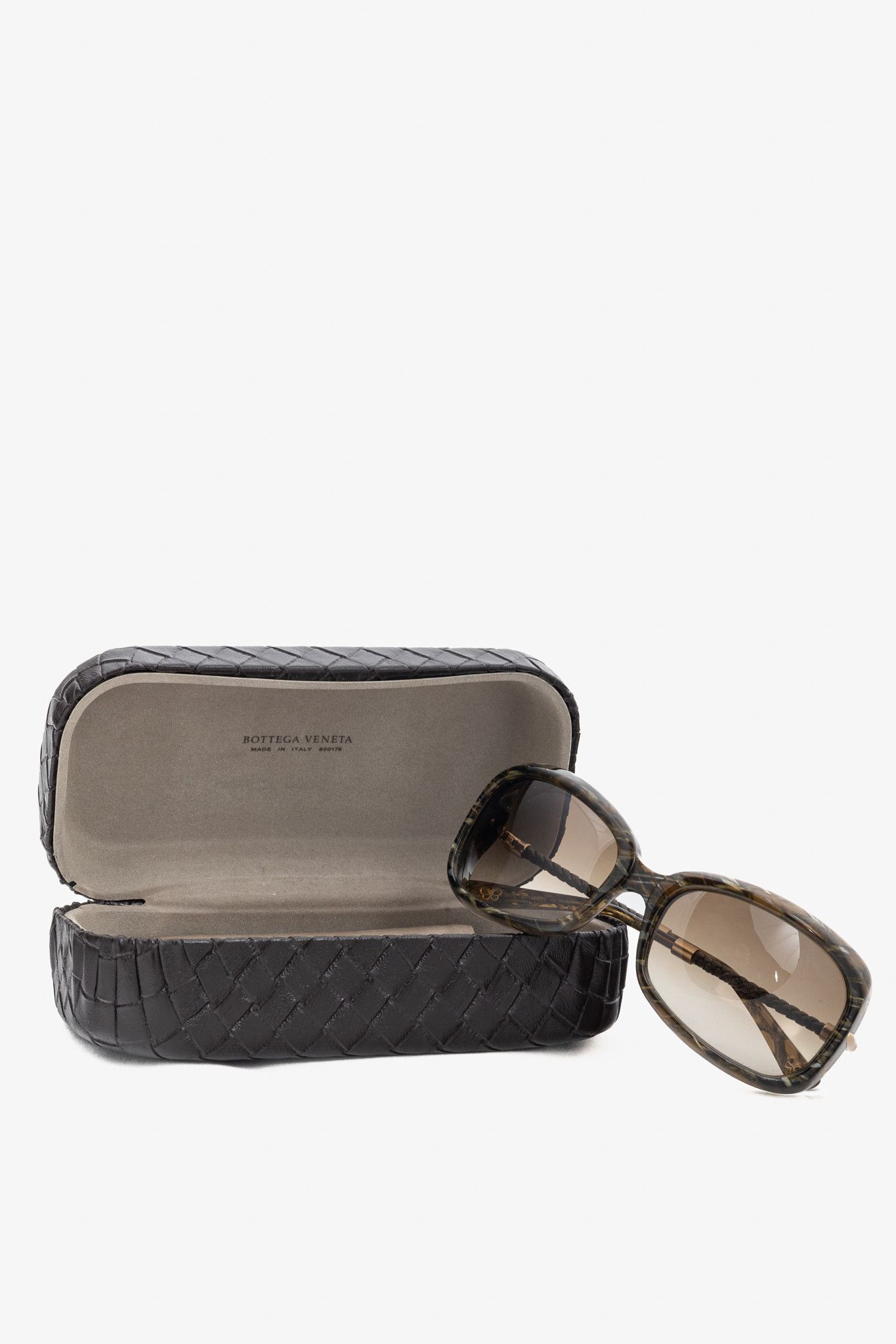 Bottega Veneta Bottega Veneta BV 92/S Braided-Leather Rectangle Sunglasses Size ONE SIZE - 9 Thumbnail