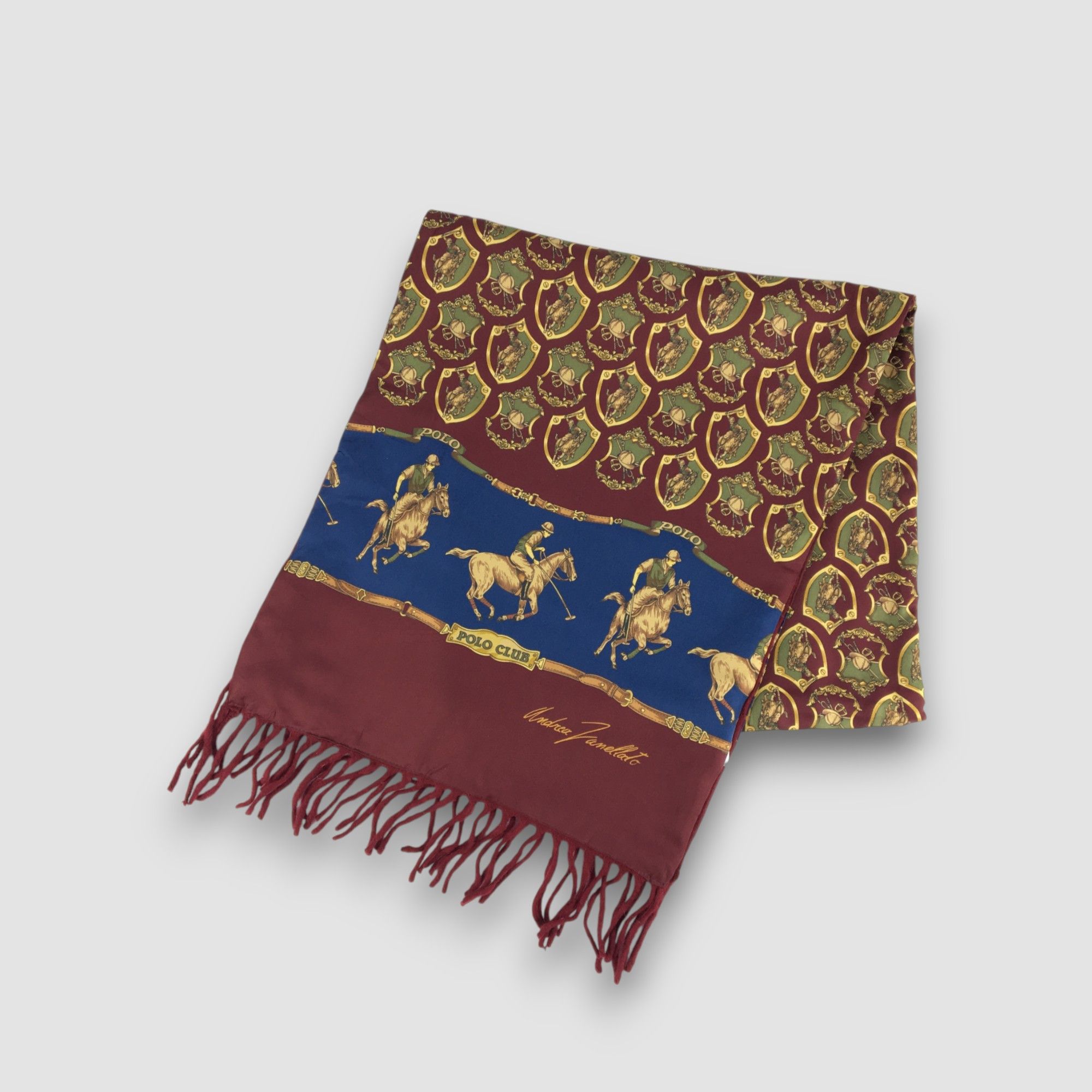 Vintage Vintage 90s Andrea Jamellato Silk Muffler Scarf Wool Scarves Size ONE SIZE - 3 Thumbnail