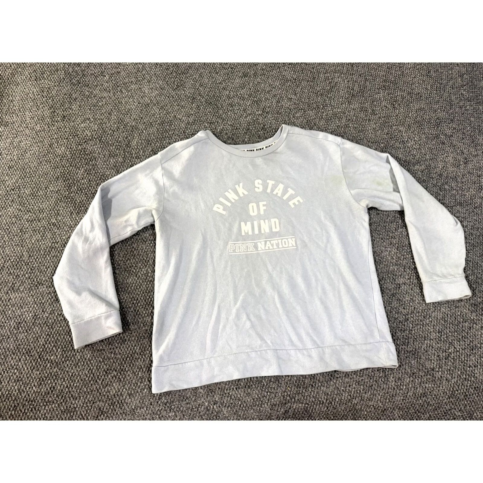 Vintage VINTAGE PINK Victoria's Secret Sweatshirt Womens M PINK Nation Blue Graphic Logo Size M / US 6-8 / IT 42-44 - 2 Thumbnail