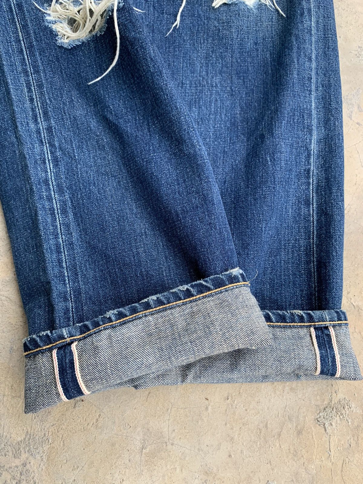 If Six Was Nine × Jean × WHIZ LIMITED Whiz Limited Japan Ripped Selvedge Distressed Denim Size US 35 - 12 Thumbnail