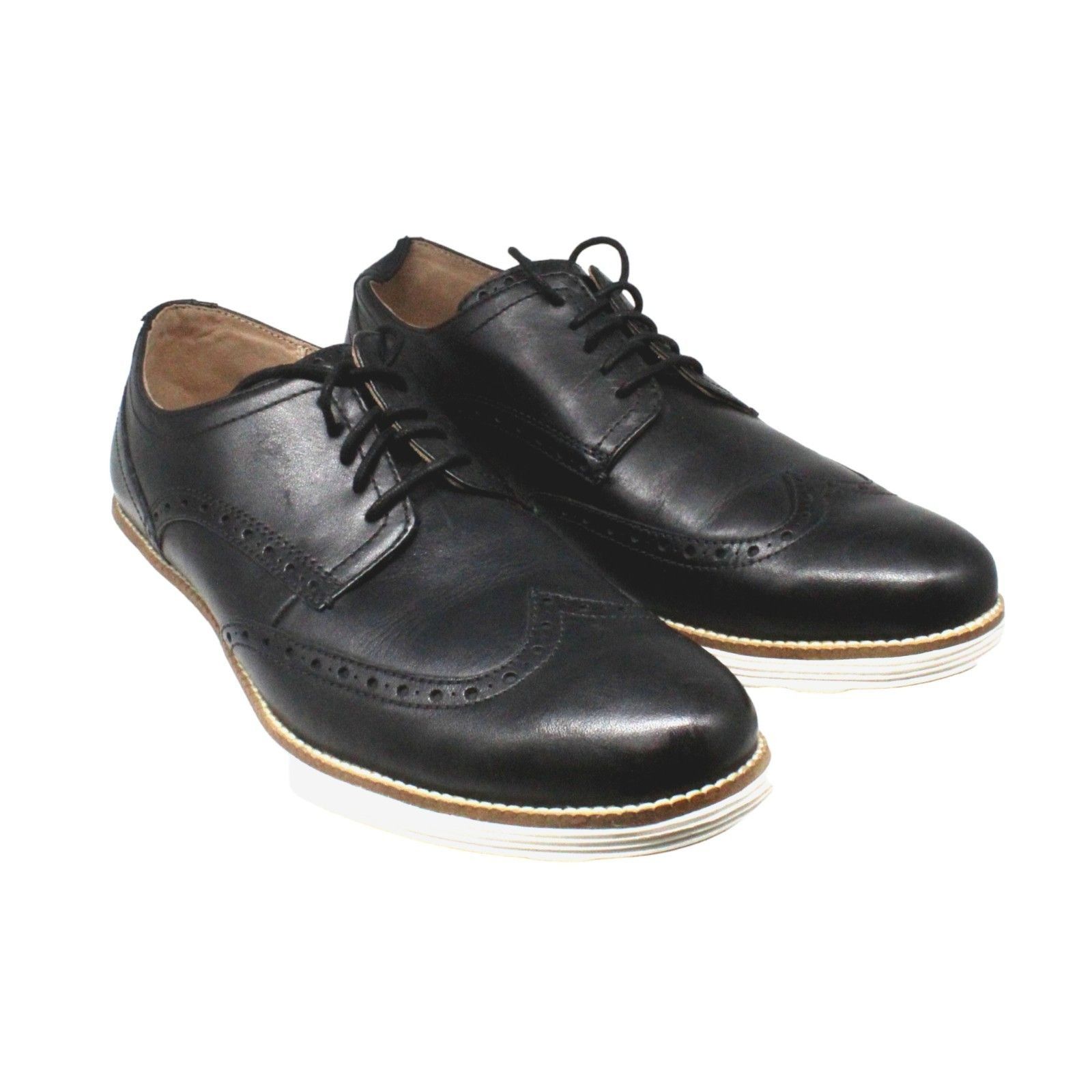 Cole Haan Original Grand Shortwing (Black Leather/White) Men