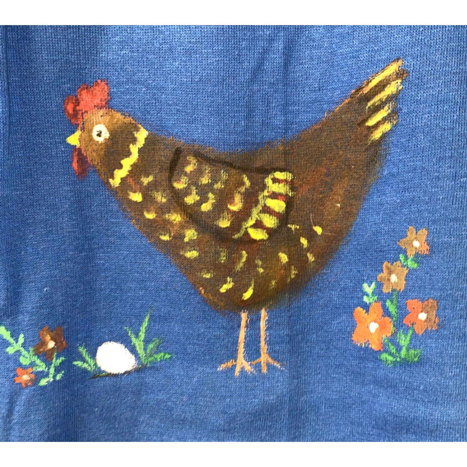 Vintage Men's USA Made Blue Fleece Lined Handpainted Crewneck Sweater Size M Size US M / EU 48-50 / 2 - 4 Thumbnail