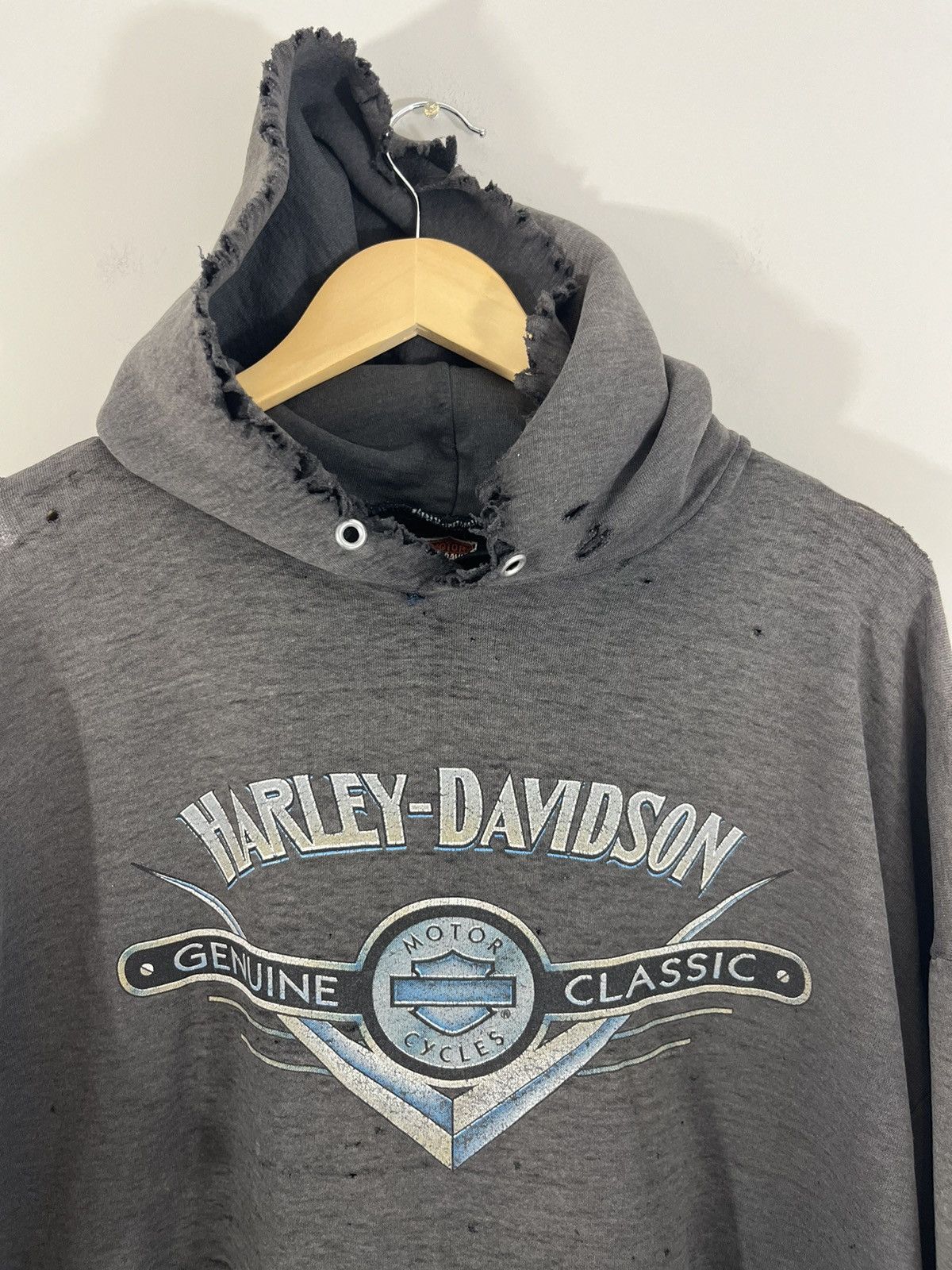 Harley Davidson Thrashed Harley Davidson Patched Custom Distressed Hoodie Size US XL / EU 56 / 4 - 3 Thumbnail