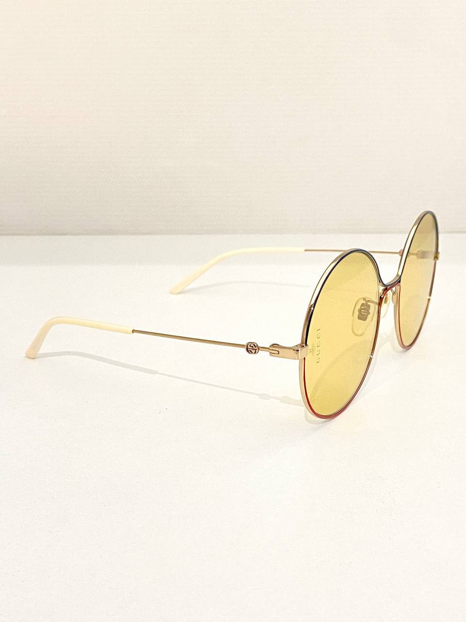 Gucci Gucci GG Logo Oversized Mirrored Gold Round Metal Sunglasses Size ONE SIZE - 6 Thumbnail