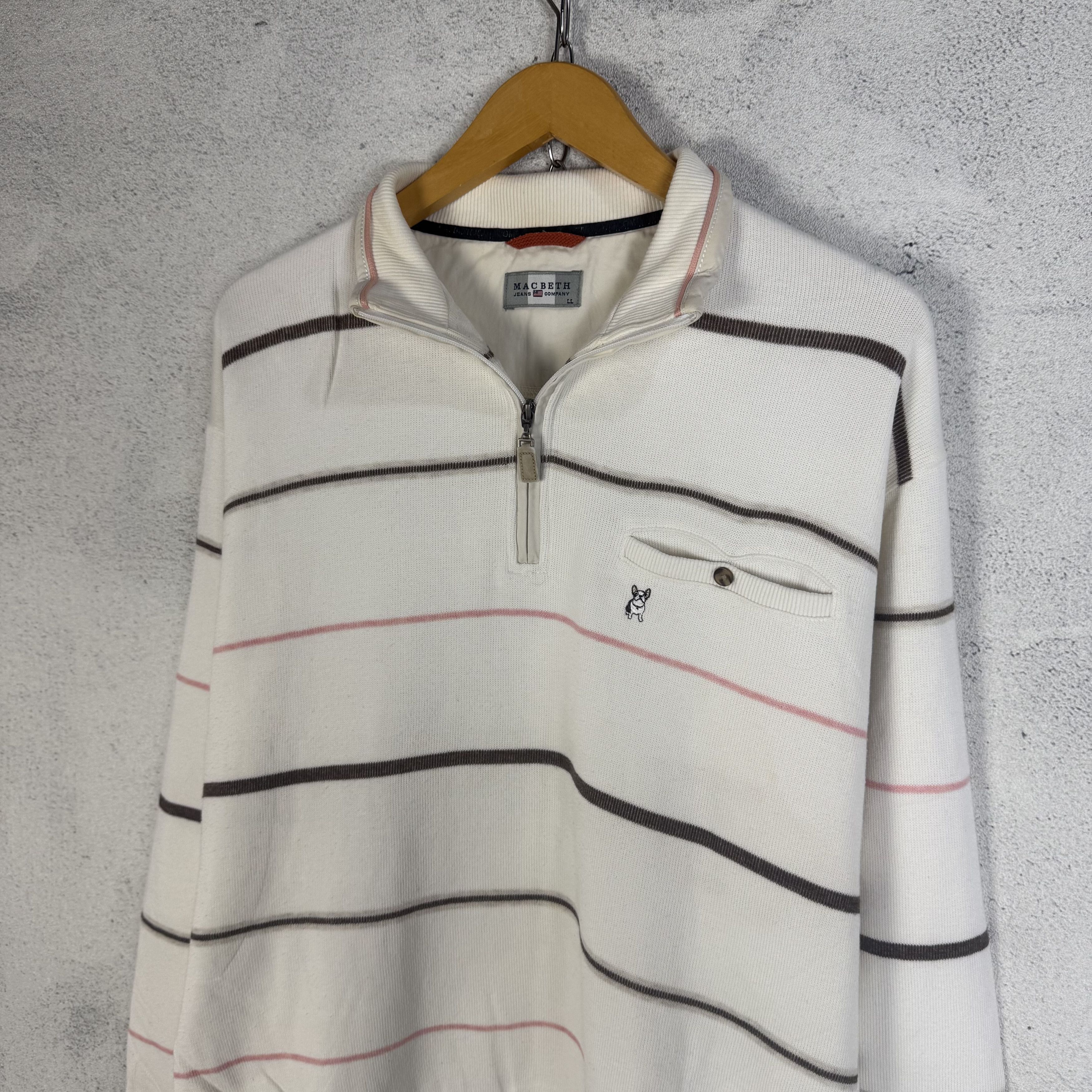 Vintage Vintage Macbeth Stripes Halfzip Sweatshirt Crewneck Size US L / EU 52-54 / 3 - 3 Thumbnail