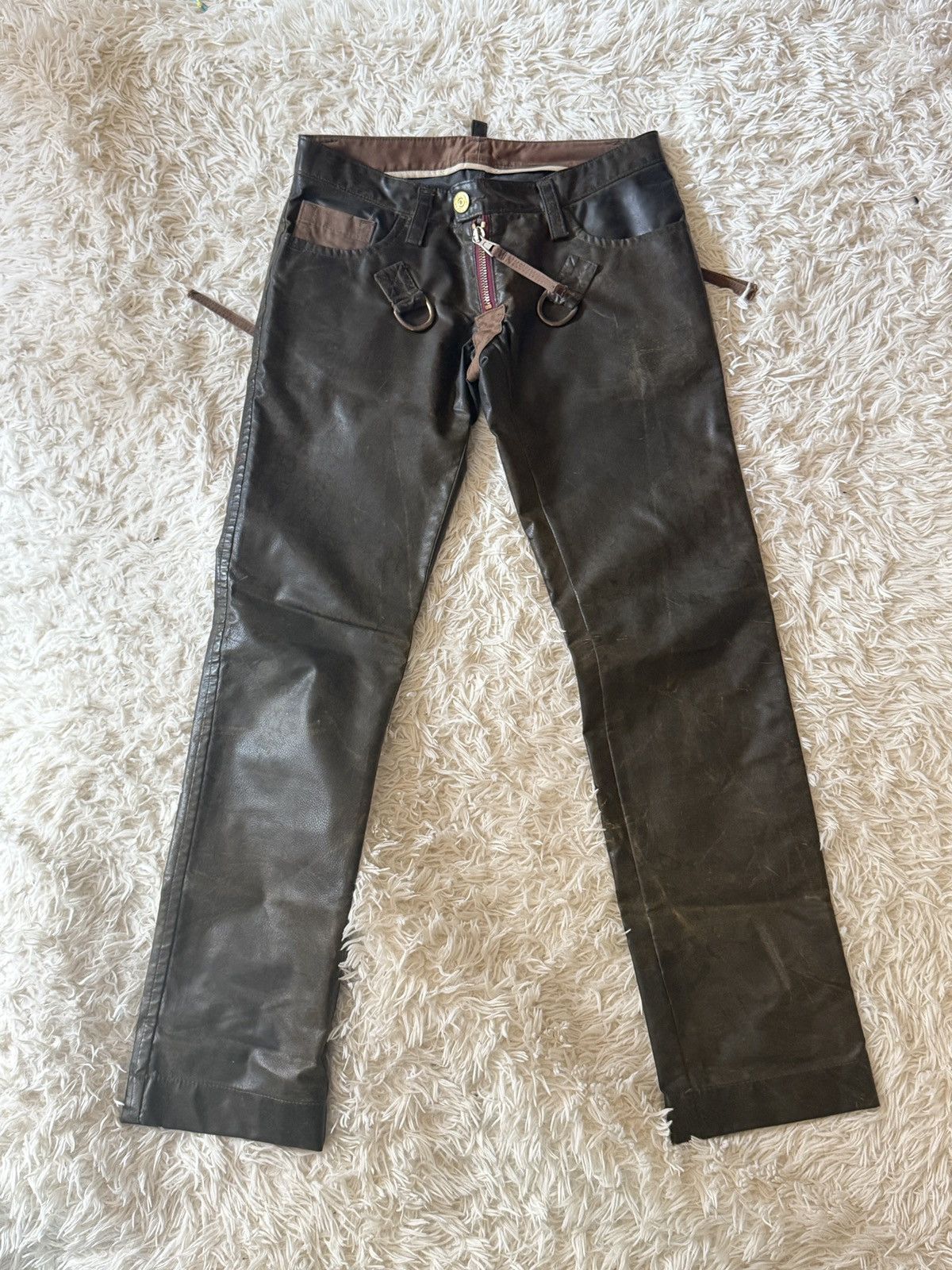 Dsquared2 Dsquard2 03aw Leather Pants Size US 30 / EU 46 - 1 Thumbnail