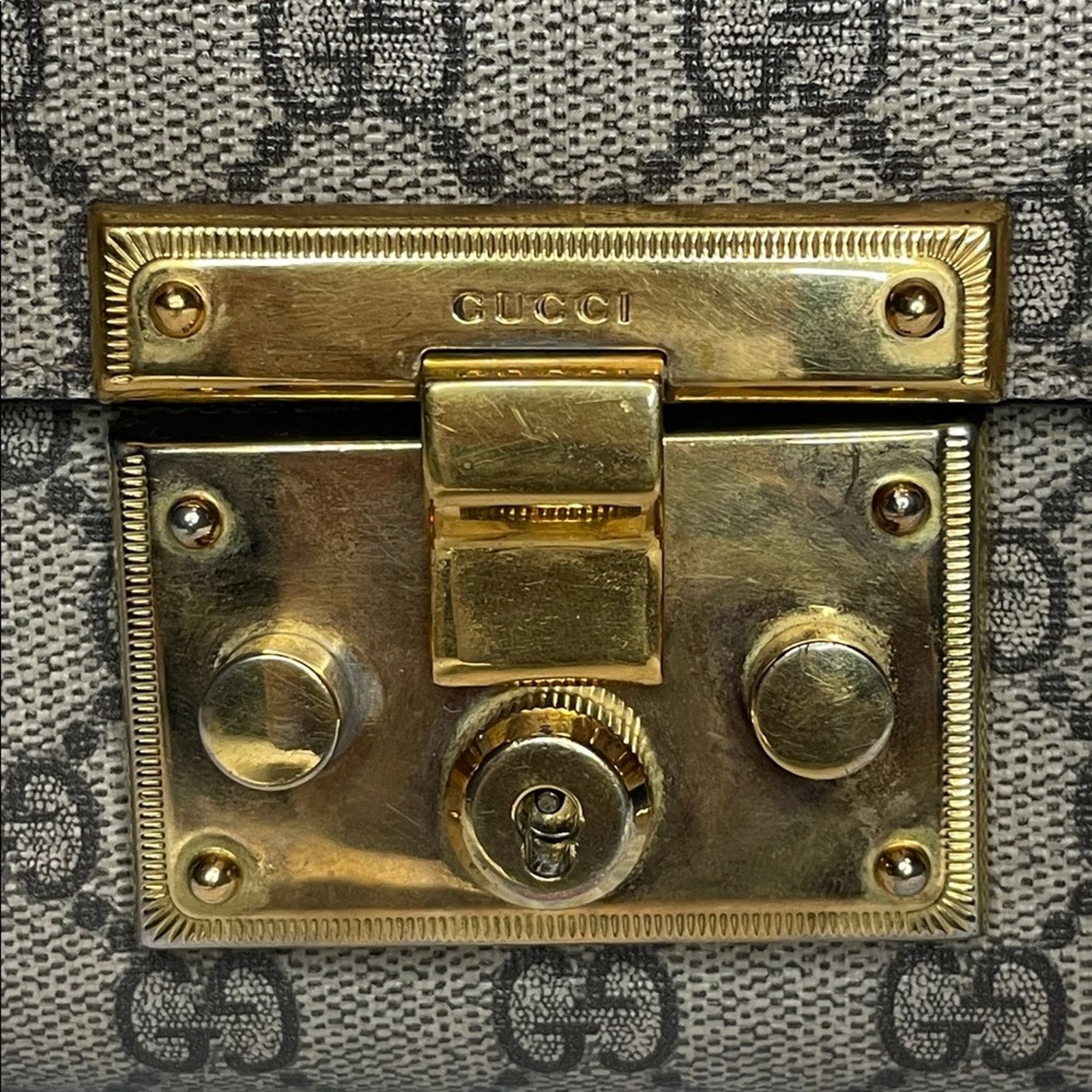 Gucci Gucci Padlock GG Supreme Chain Bag Black/Gold Size ONE SIZE - 3 Thumbnail