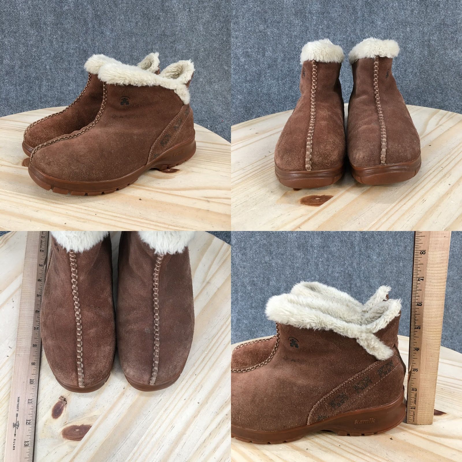 Vintage Kamik Jenna Boots Womens 7 Waterproof Shearling Brown Pull On Comfort Ankle Top Boots Size M / US 6-8 / IT 42-44 - 8 Thumbnail
