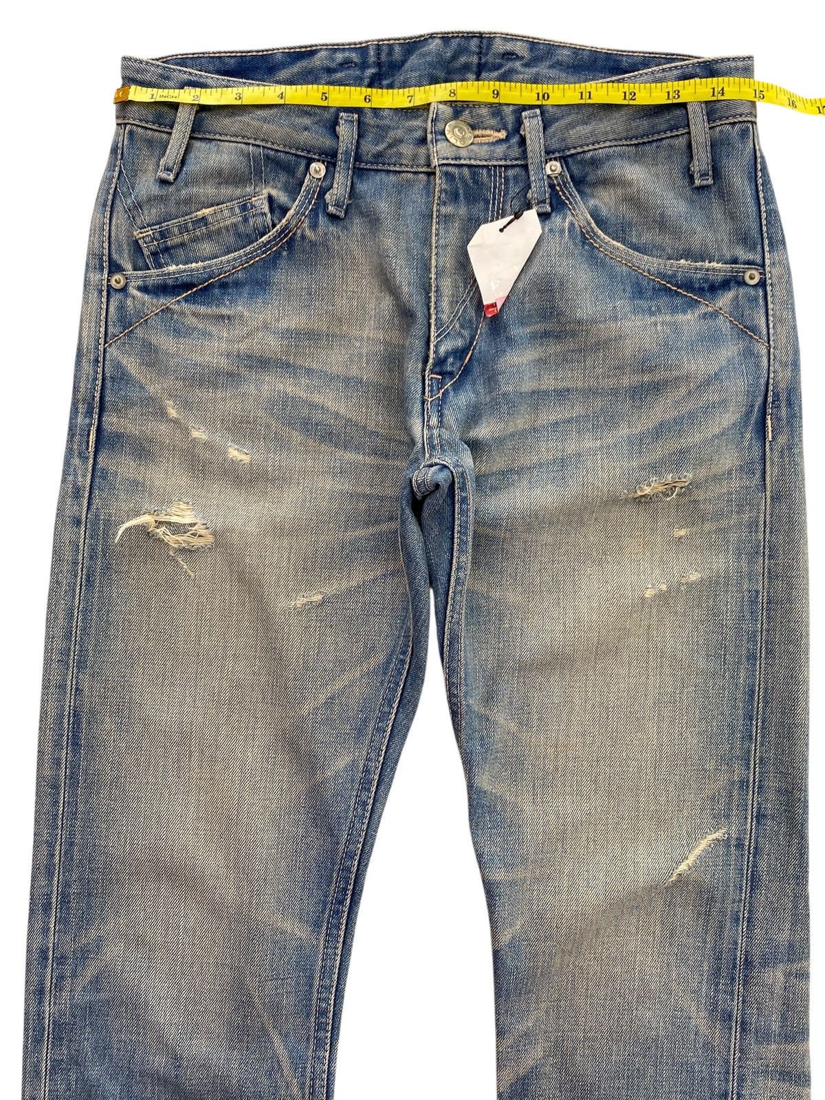Mr. Olive Mr.Olive Distressed Acid Blue Wash Style Loose Jeans Size US 30 / EU 46 - 9 Thumbnail