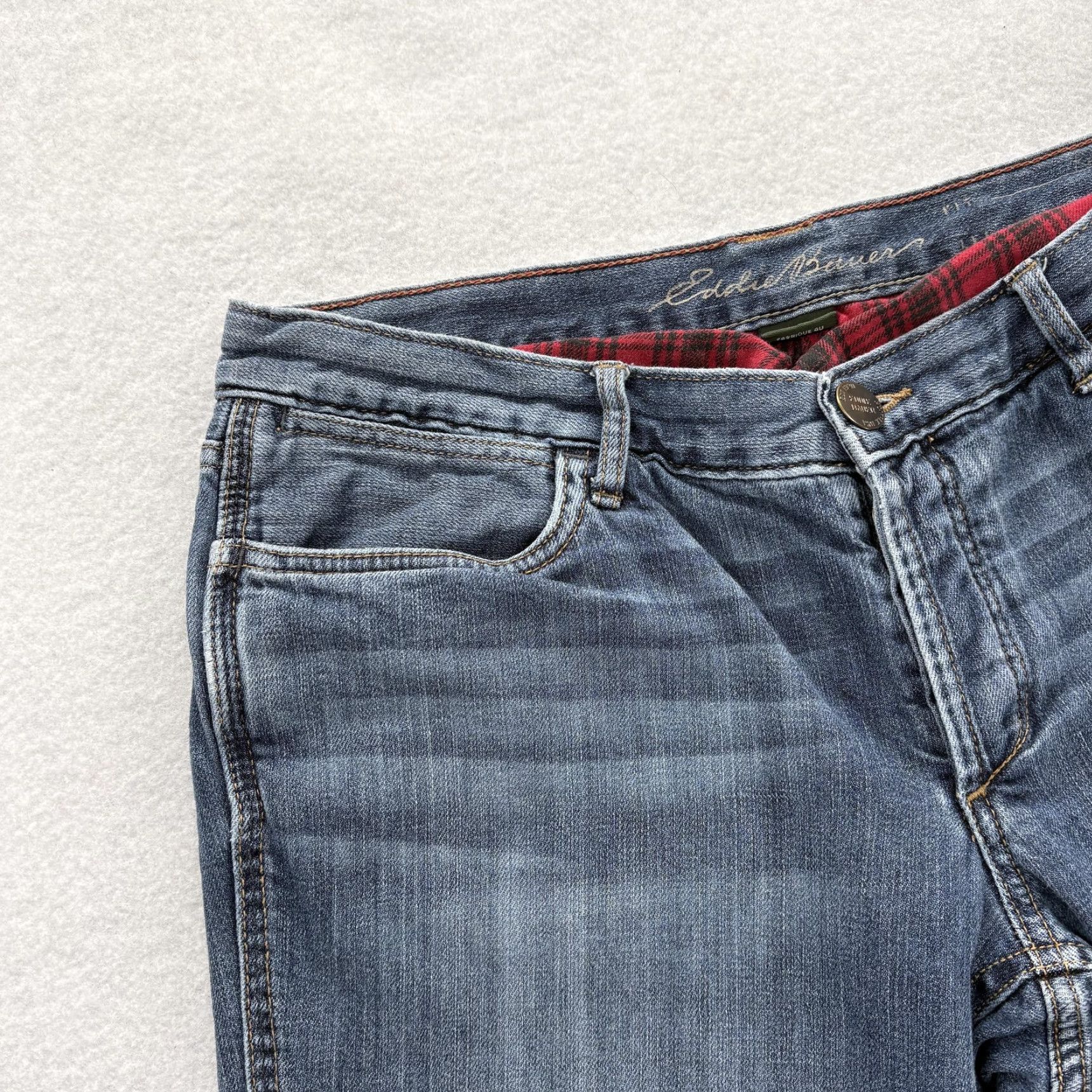 Eddie Bauer Eddie Bauer Jeans Womens 8 Flannel Lined Straight Mid Rise Button Fly Blue Denim 5-Pocket Size 30" / US 8 / IT 44 - 3 Thumbnail